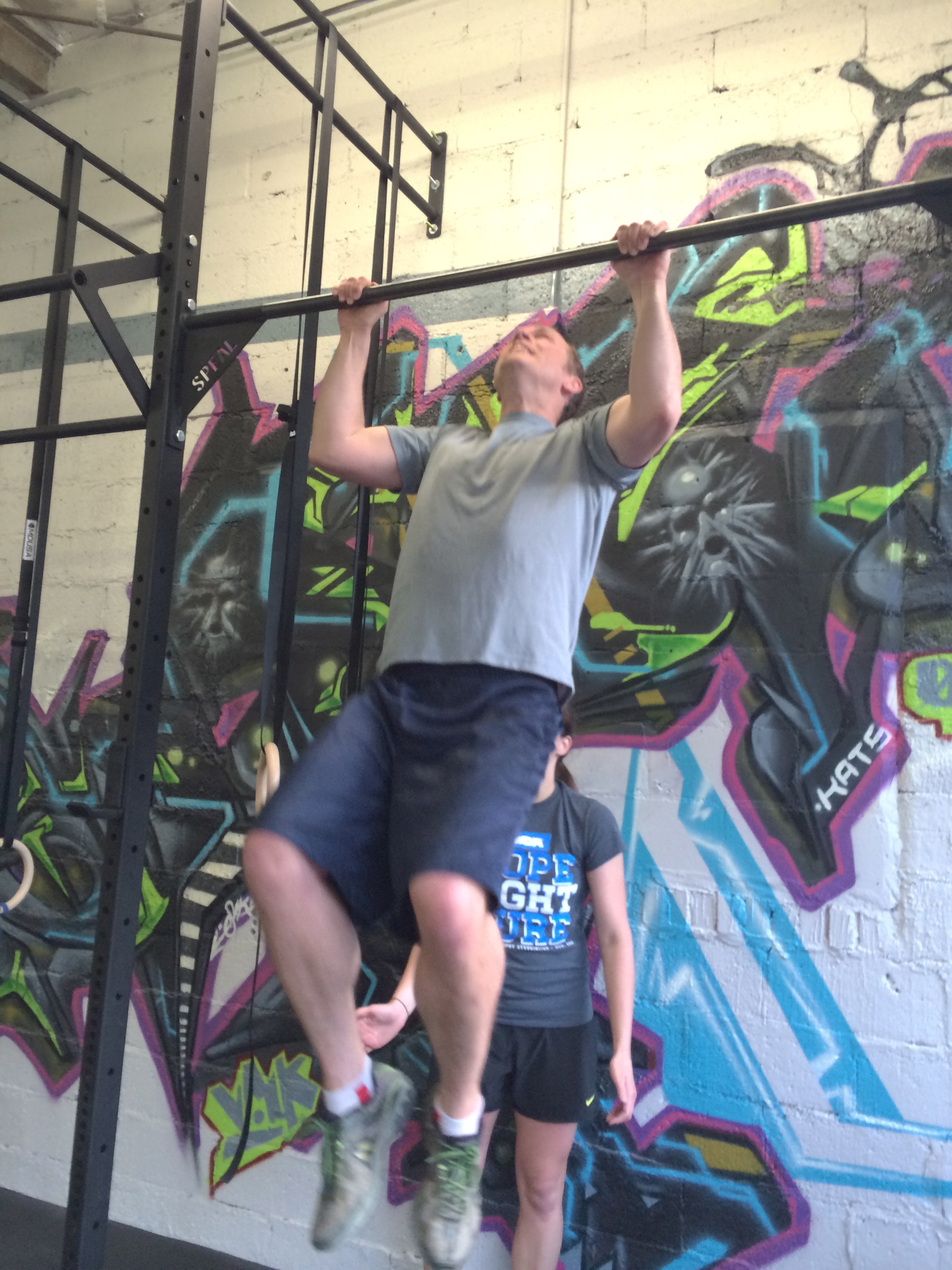 Darren on his way to legit pull-ups.