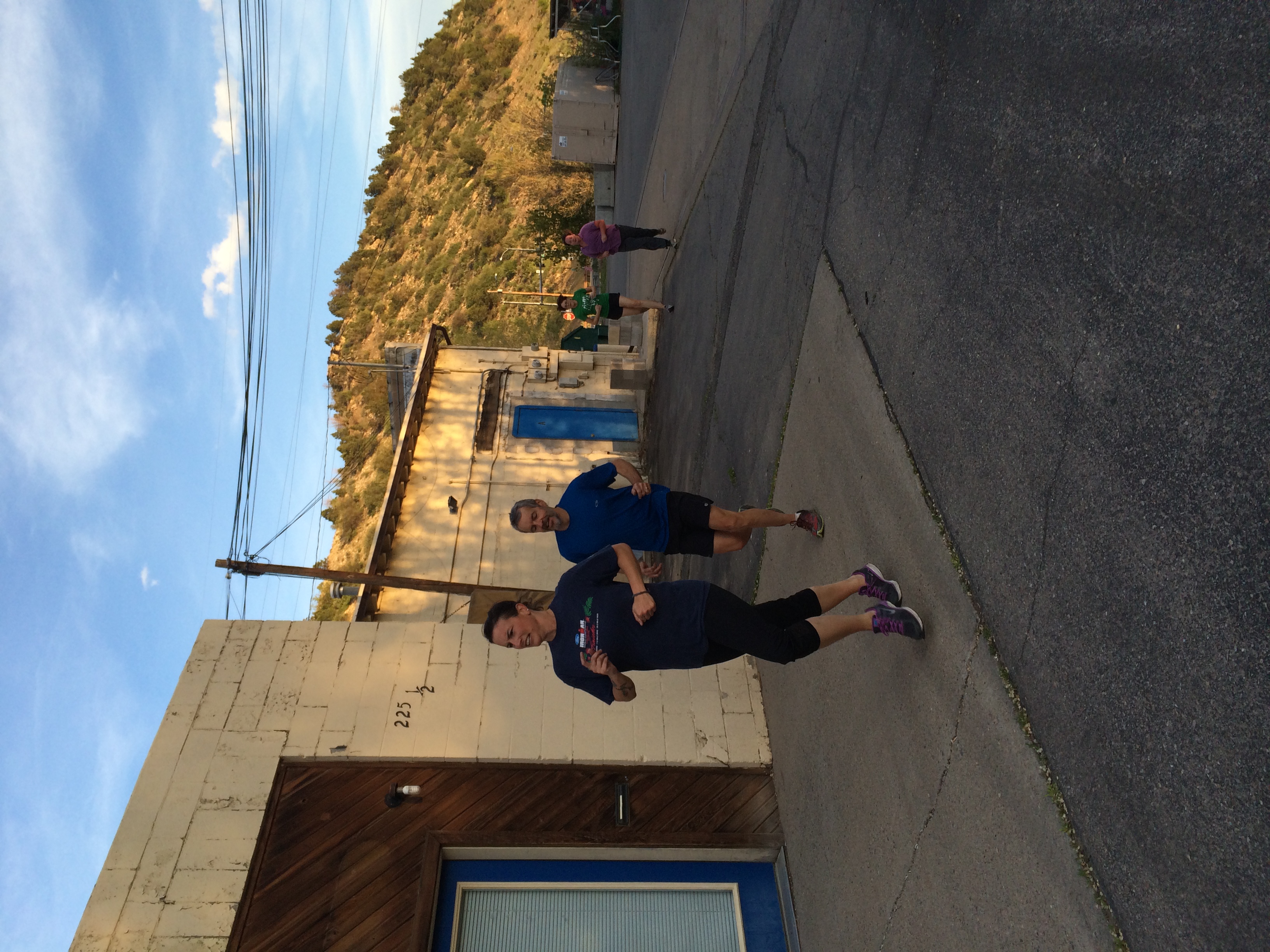 Abby and Andy taking their fitness outside.