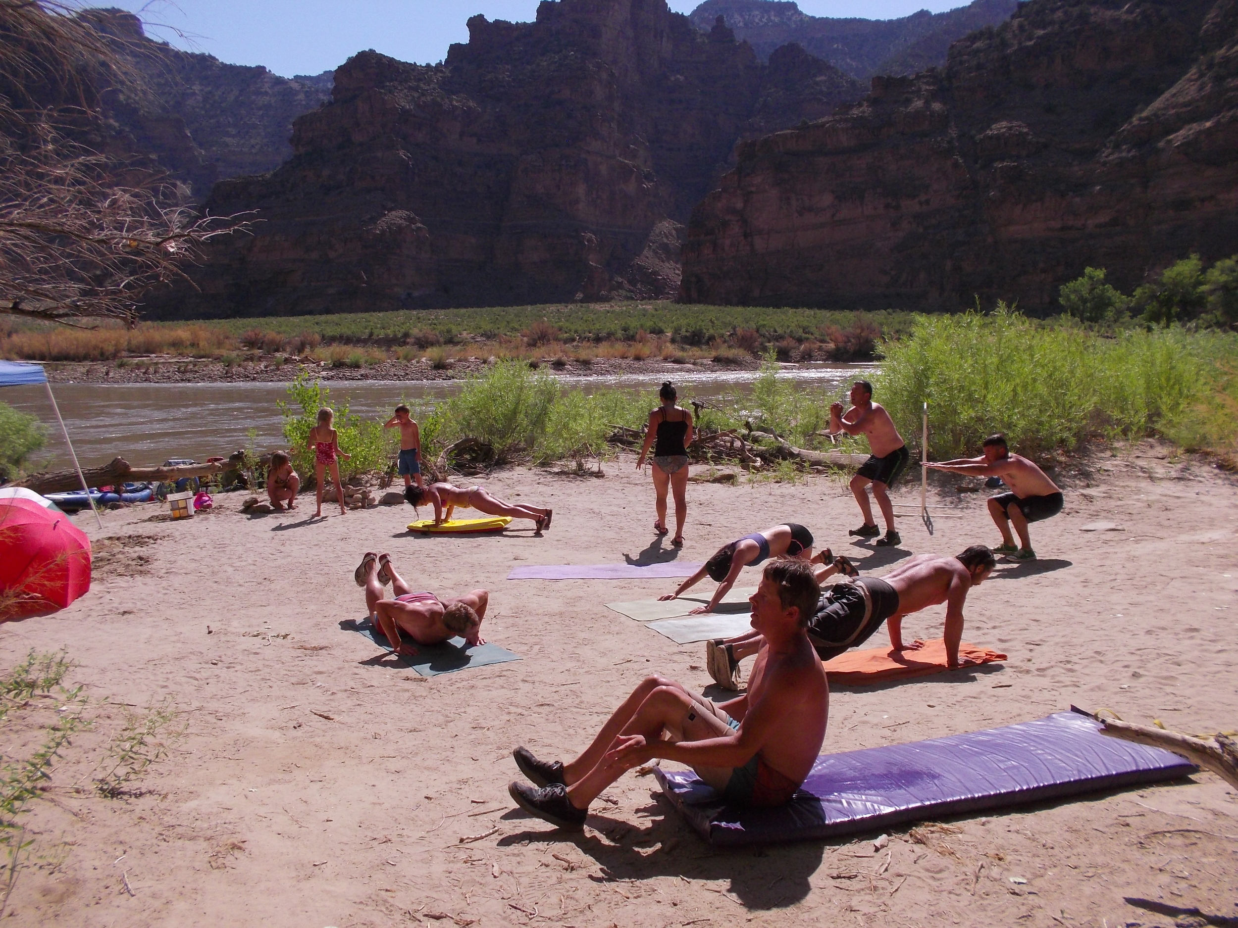 On a river trip? No problem. Catacombs regulars Jeff, Brian, Ellie and Tom make it happen.