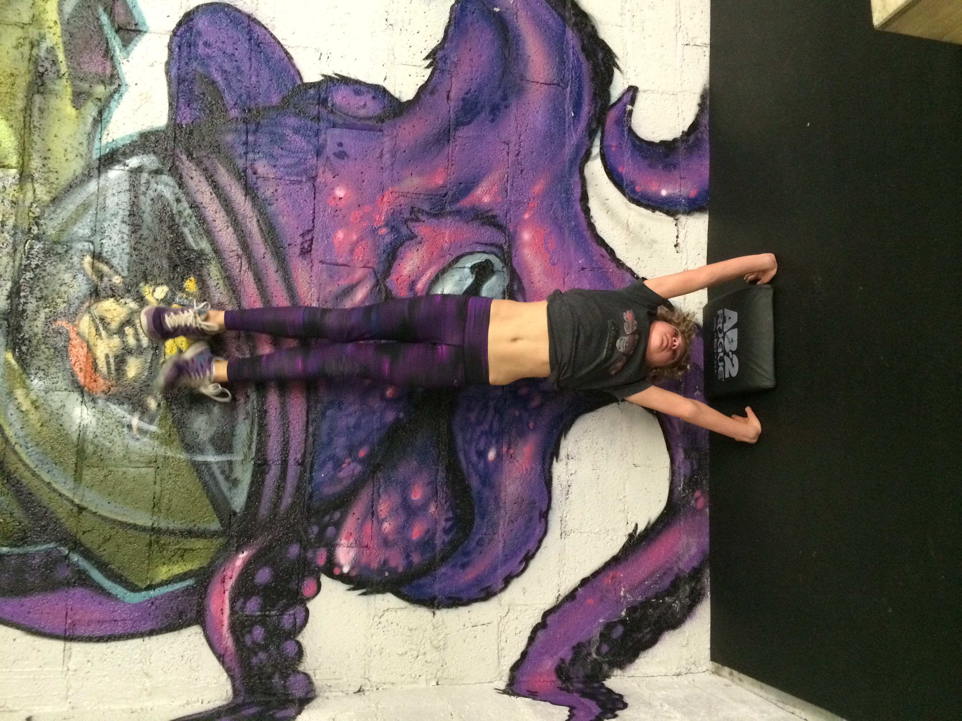 Handstand pushups anyone? Ruth shows hers off during the 12 days of Christmas Workout this week.