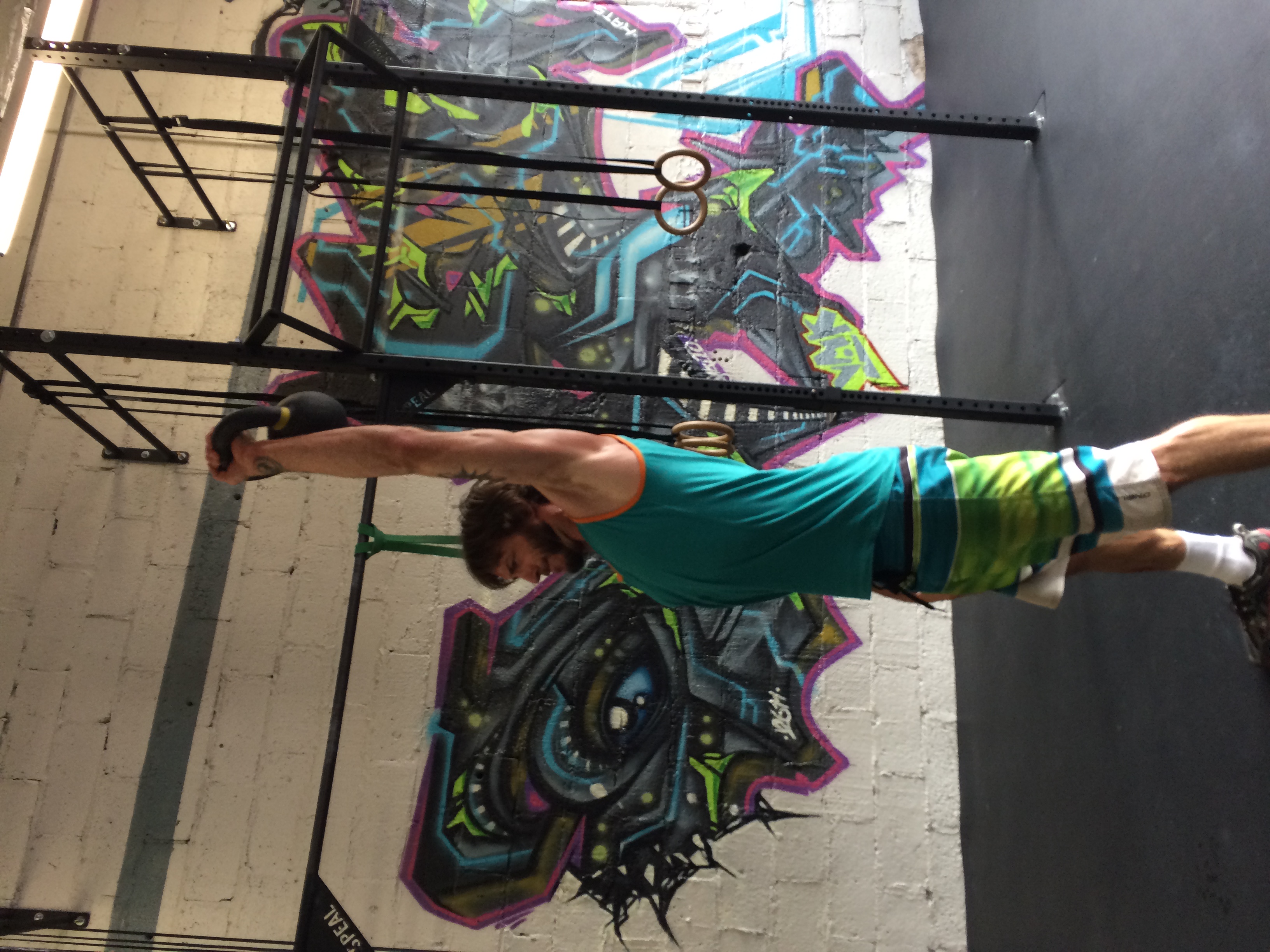 Doug demonstrates how a strong midline makes kettelbell clean and presses a cinch. Nice job Doug.