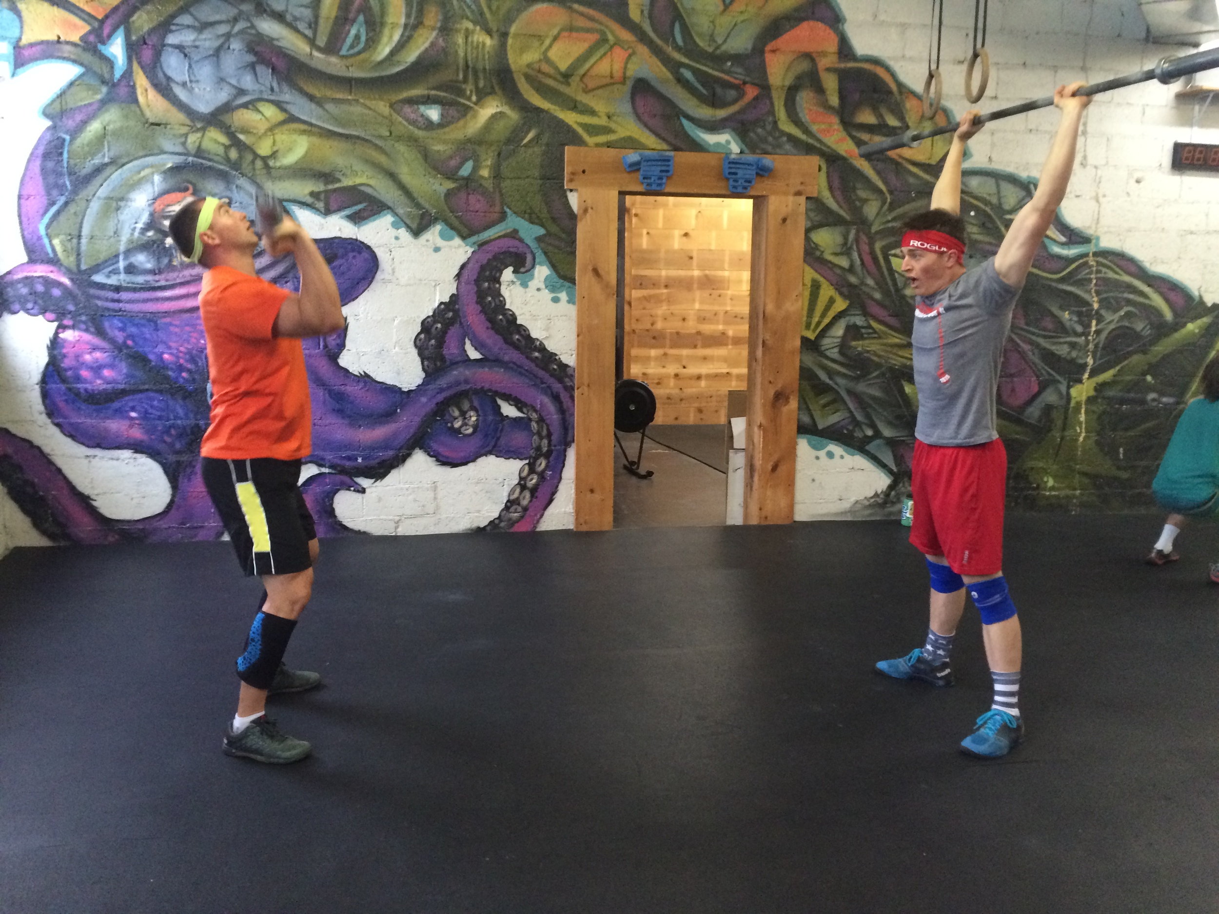 Empty barbells are a great way to work thruster technique. Especially with 50 opportunities.