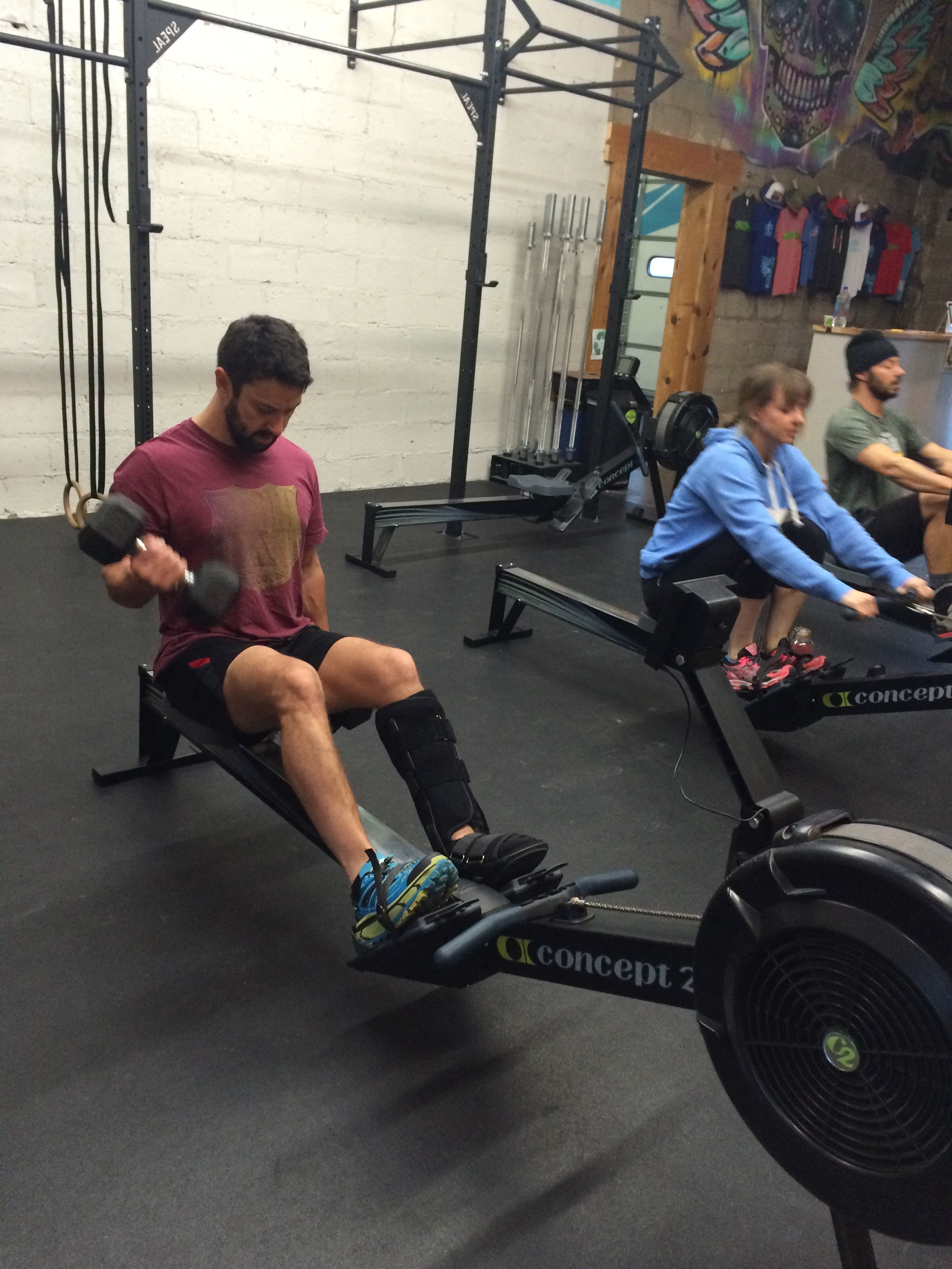 Beto is back in the gym one month after surgery to repair his shattered tibia and fibula. What's your excuse?