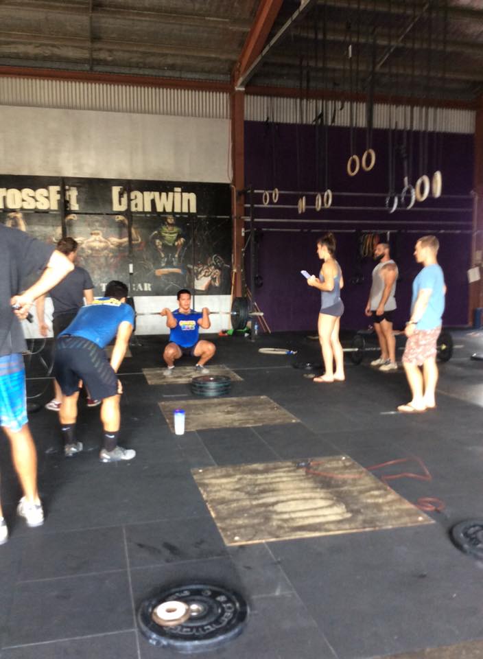 Some other members cheering me on during 16.2 on the heavy 225 cleans. The girl judging me in the grey is a beast! 2x Australian Regionals Qualifier. Samantha Drescher: 235 c/j - 195 snatch