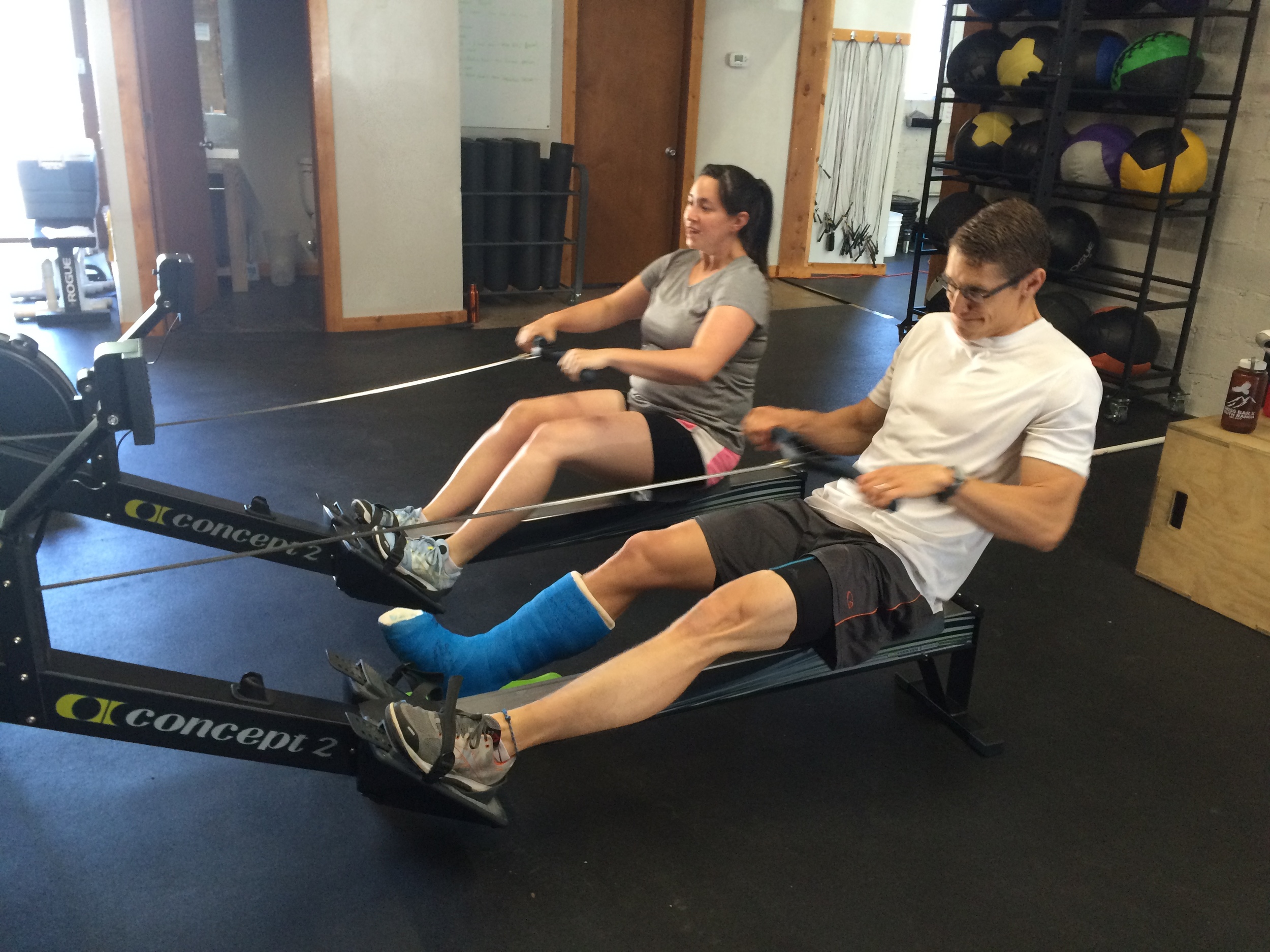 Clark Kent (aka Jacob) back at it 1 week after surgery to repair and Ultimate Frisbee injury.