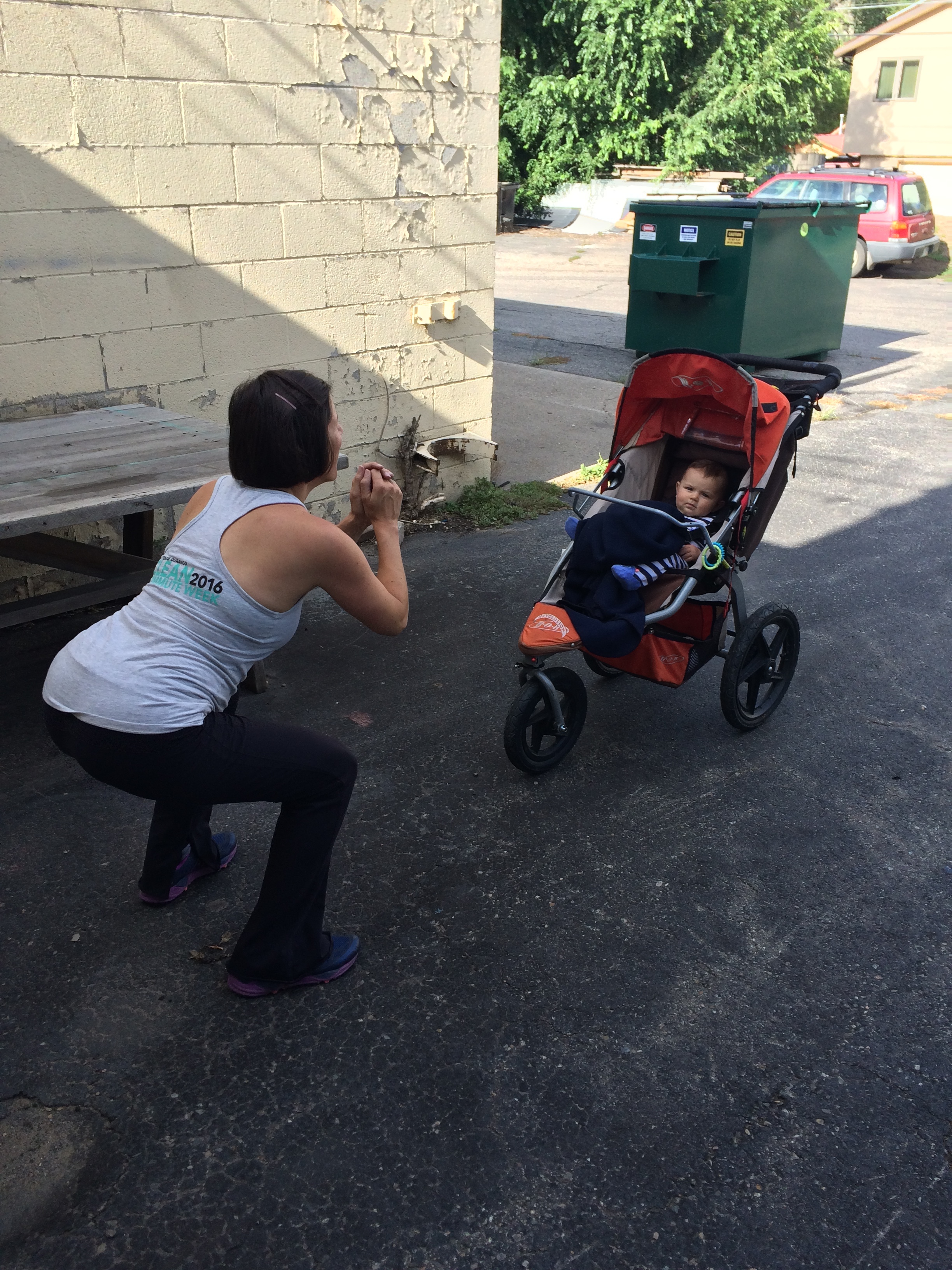 Diana and Leo repping out some squats last week.