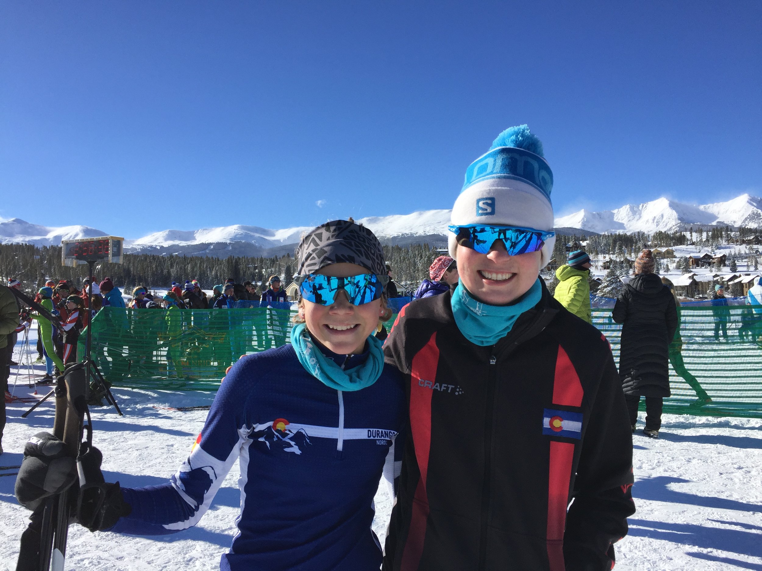 Ruth and Coach Paige after an awesome first race of the season. These two are "almost regulars" at 5:30 and 6:30 AM classes. Catacombs is a proud sponsor of the Durango Nordic Ski Club and these kids spent their summer doing off-season training with us.