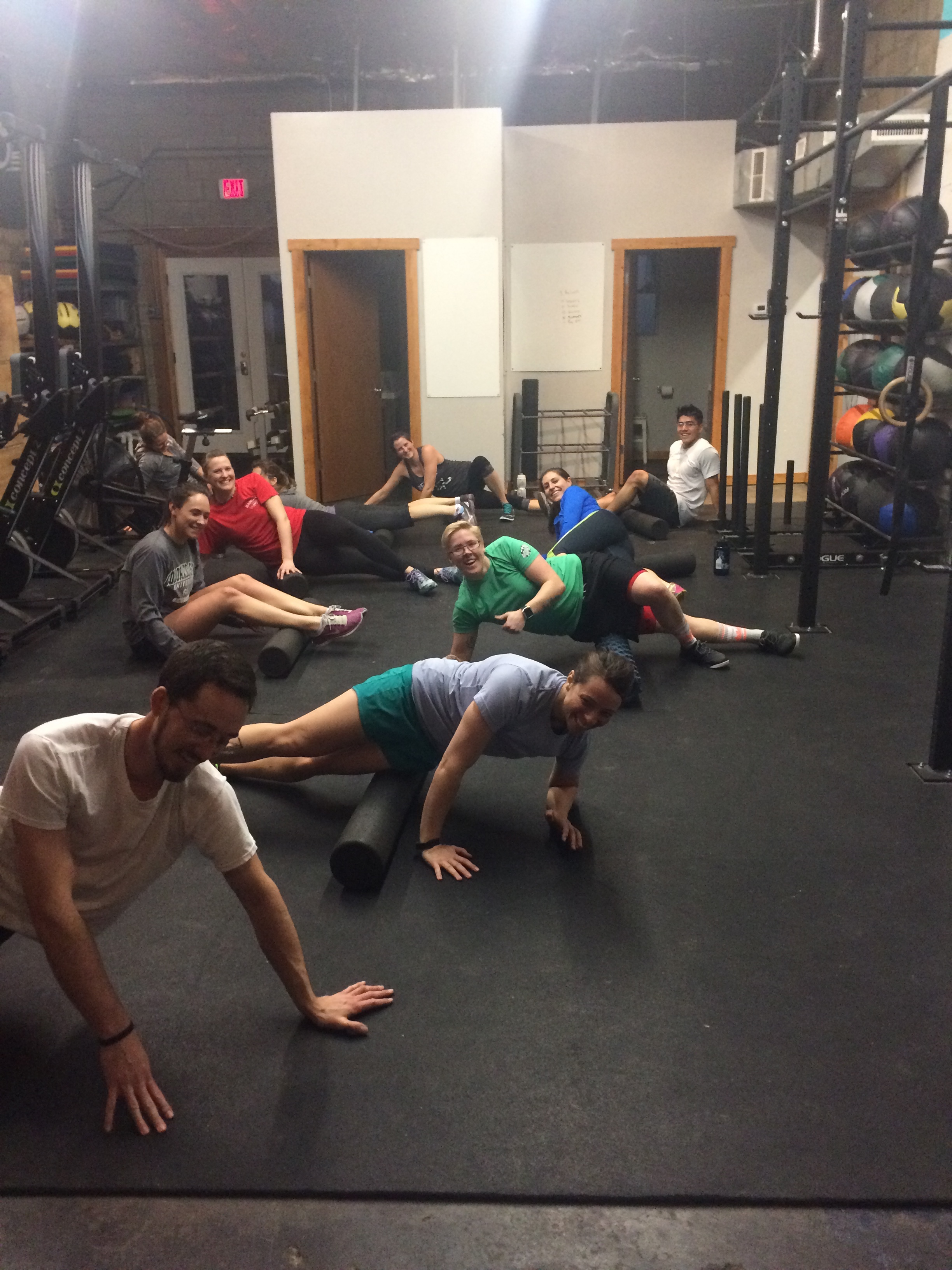 Post workout recovery...and a lot of smiles.