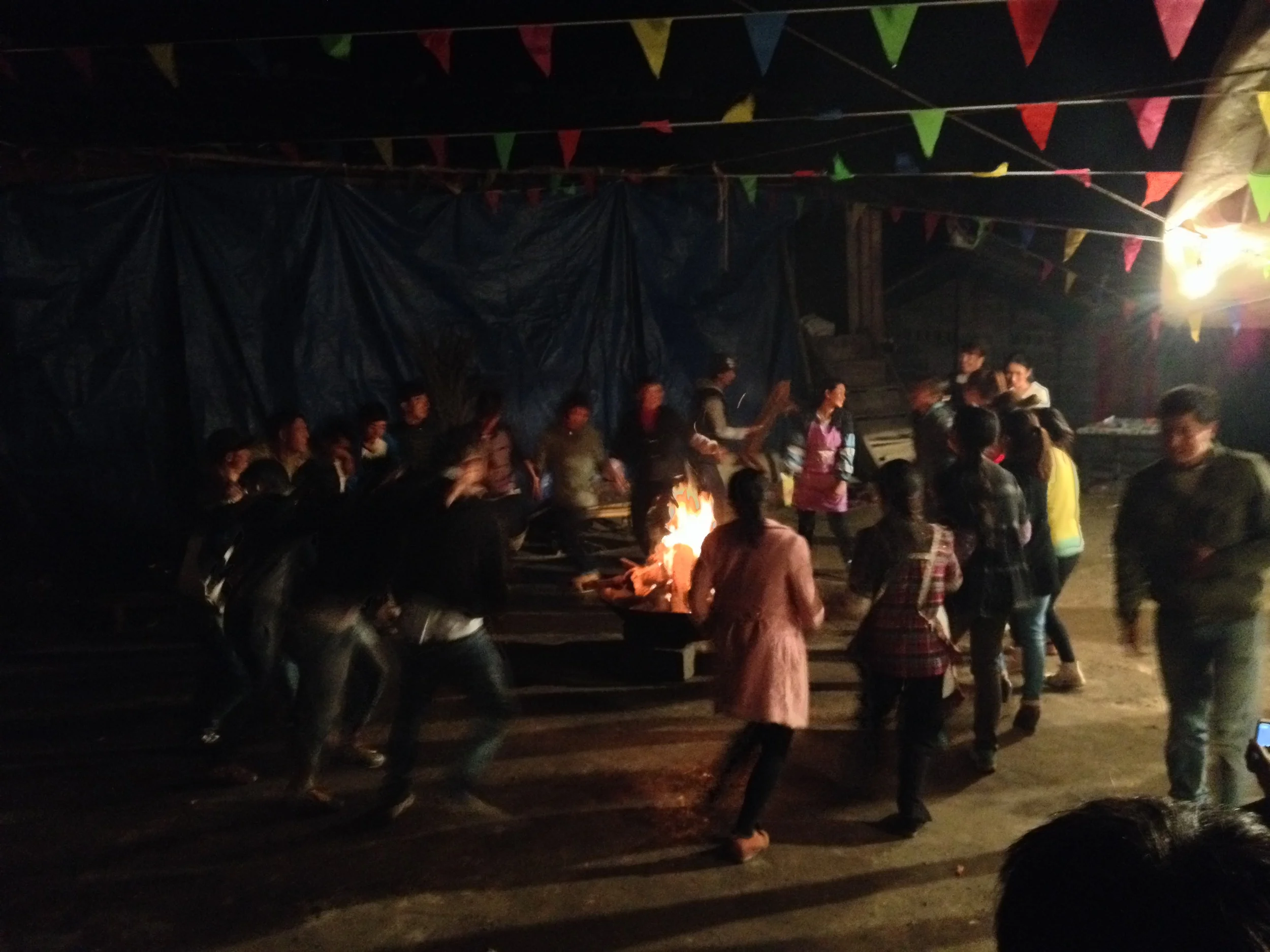 Naxi dance bonfire