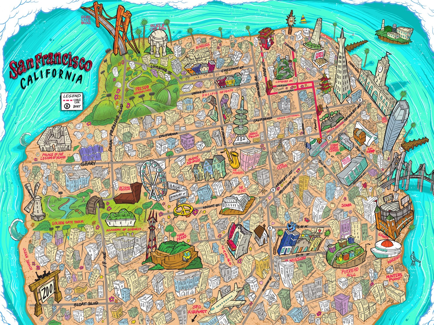 San Francisco MAP by Sirron Norris (giclee print) — SIRRON NORRIS