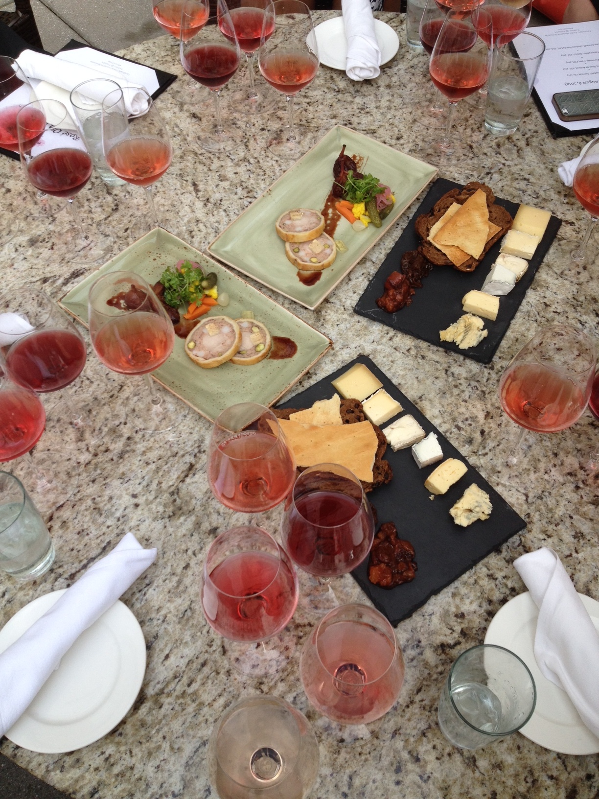 Rosé Tasting on the patio at Poste Moderne Brasserie