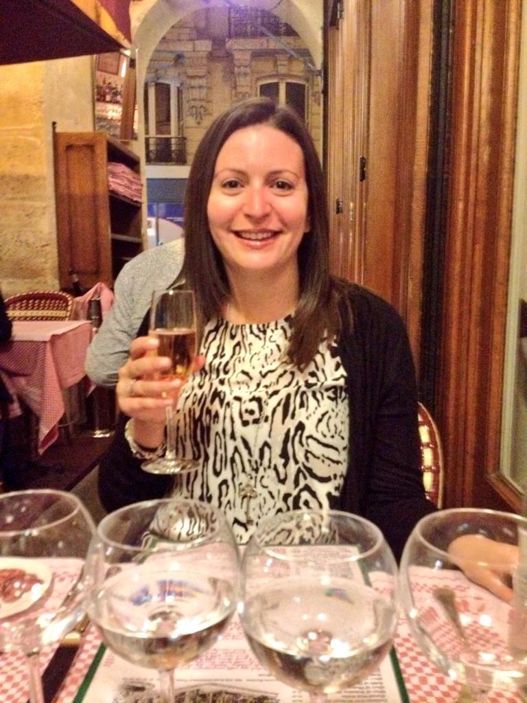 Dinner at Fontaine de Mars in Paris. August 2014.