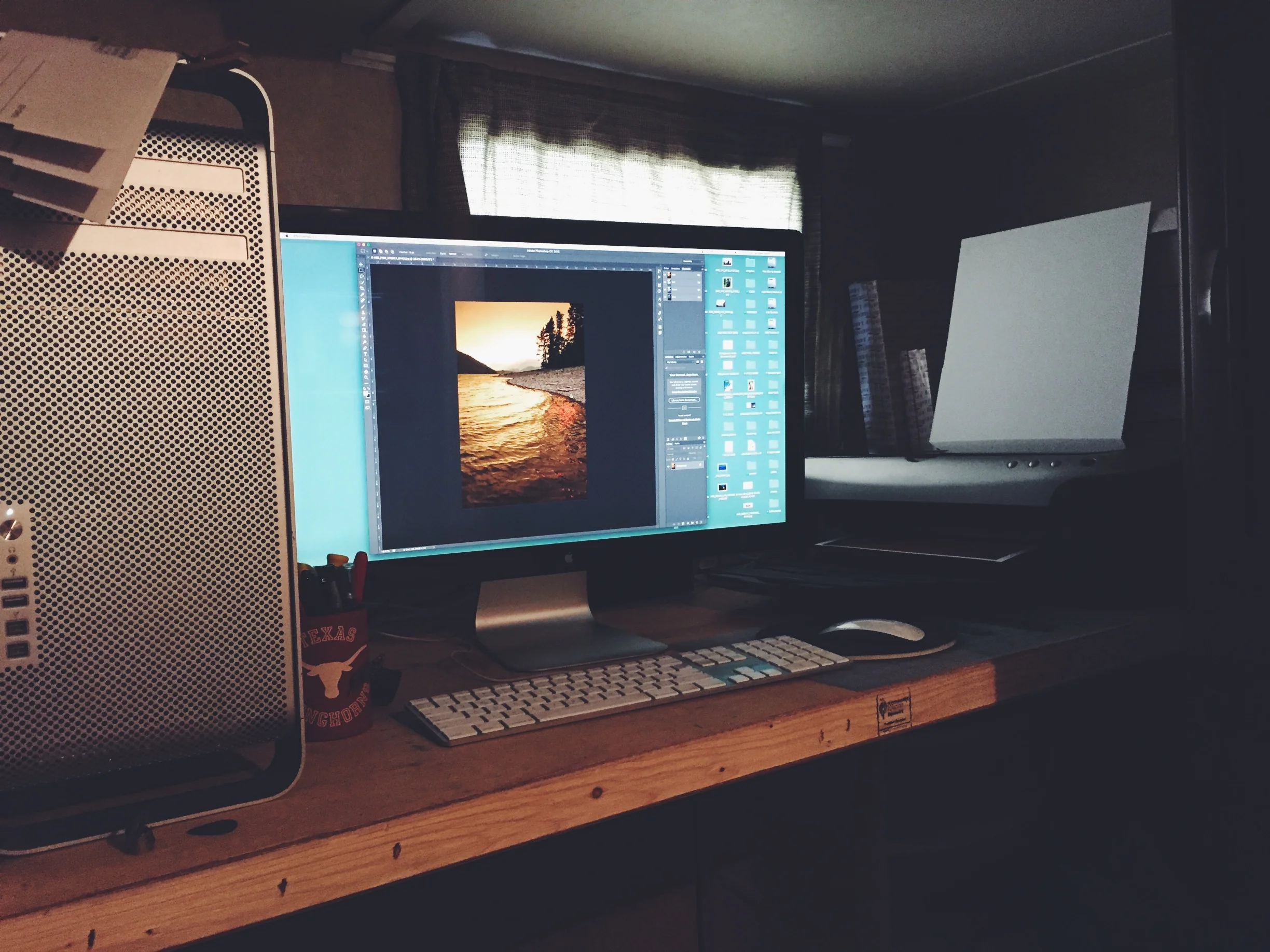 I converted the bunk room in the back into a mobile print studio.