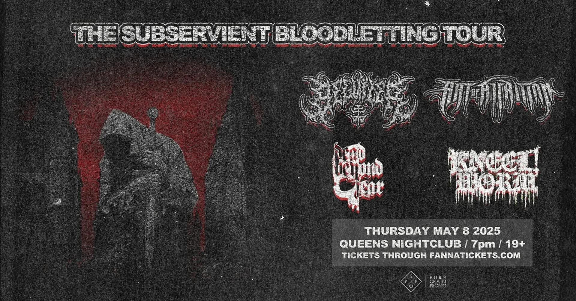 The Subservient Bloodletting Tour - Beguiler With Art Of Attrition, Dead Beyond Fear &amp; Kneel Worm