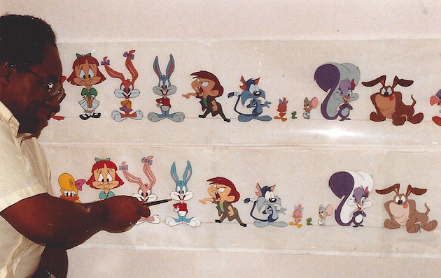 Byron Vaughns worked at Warner Bros. Studios in the 1990s on such shows as Tiny Toon Adventures , which featuring a new generation of Warner Bros. characters like Buster Bunny, Babs Bunny, and Plucky Duck. PHOTO COURTESY BYRON VAUGHNS, COPYRIGHT WARNER BROS. STUDIOS AND BYRON VAUGHNS