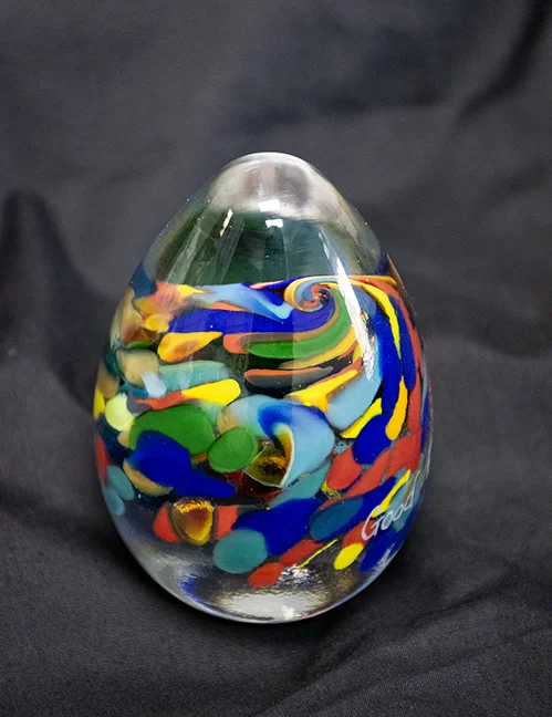 Five volunteers will receive a Good Egg award — crafted by glassmaker James Hayes — during ASC’s Volunteer Night on Thursday, April 11.