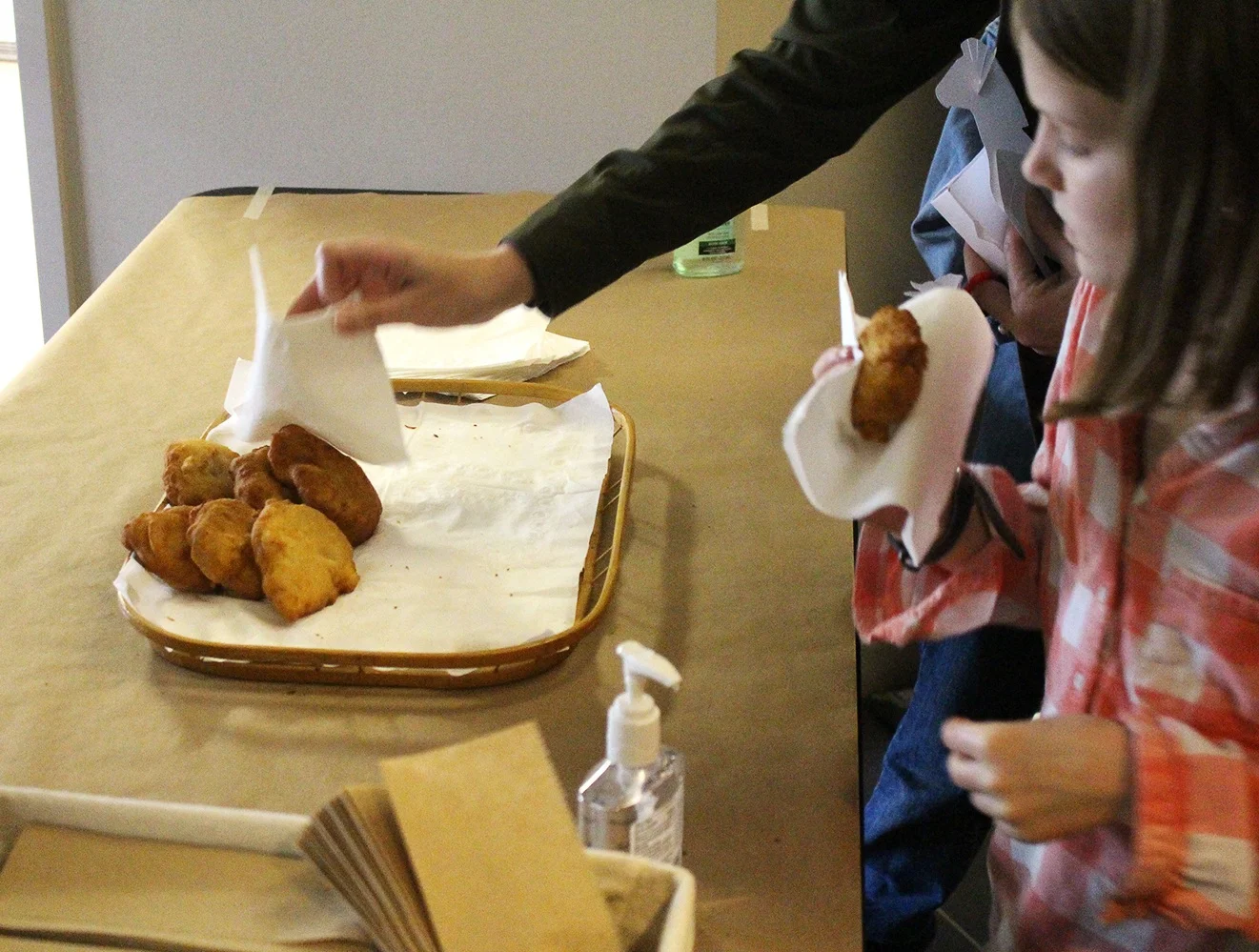 Visitors sampled traditional fried bread made by the quapaw tribe of Oklahoma during the 2018 Crossroad Festival.