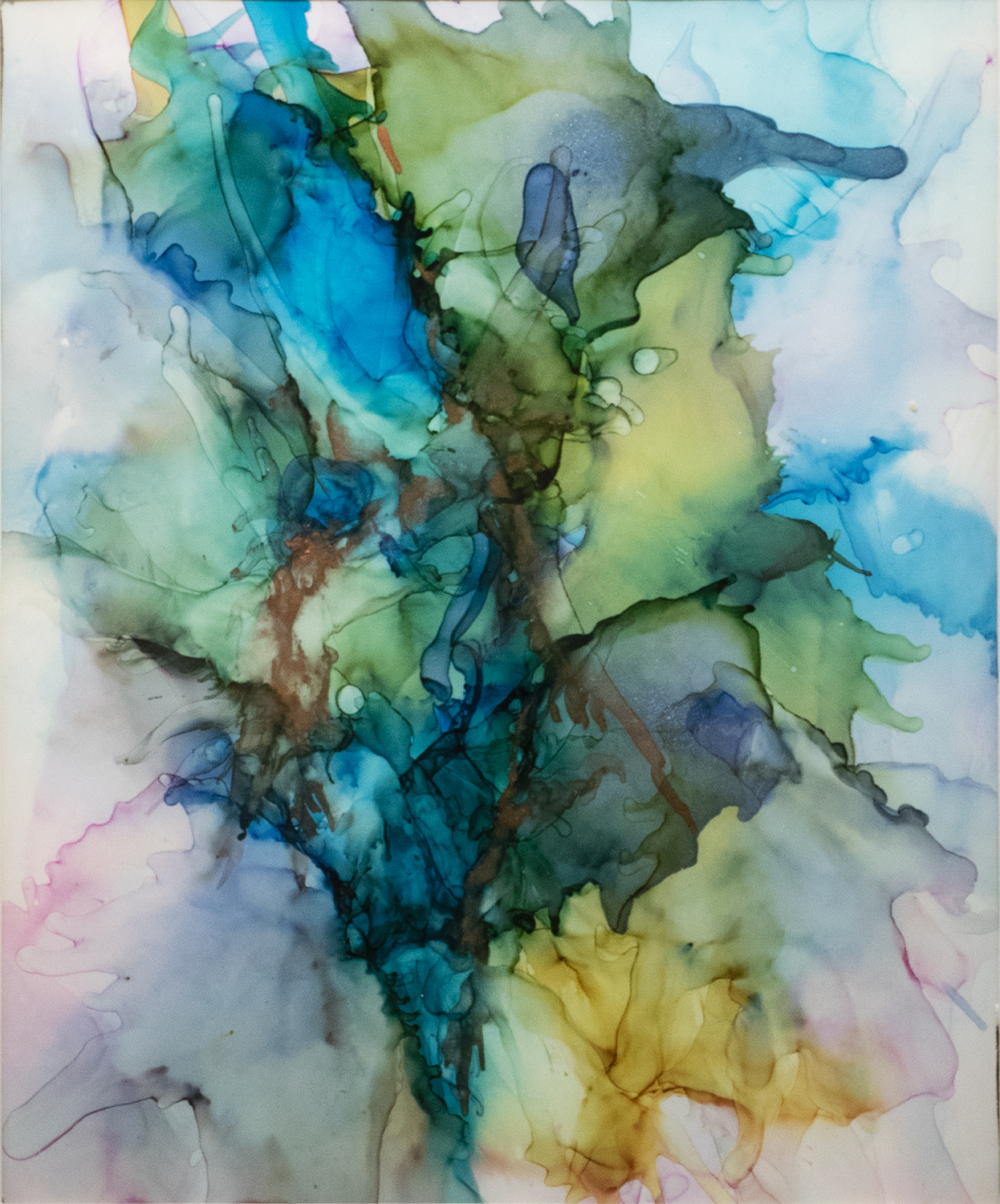  Elizabeth Sadler,  Blue Lady , alcohol ink on Yupo paper. 2019 First Place. 