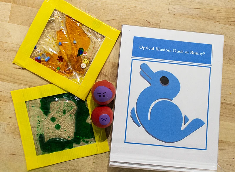 Tinkerfest 2019 visitors can make their own sensory gel pad, explore optical illusions, and make their own fun stress balls.
