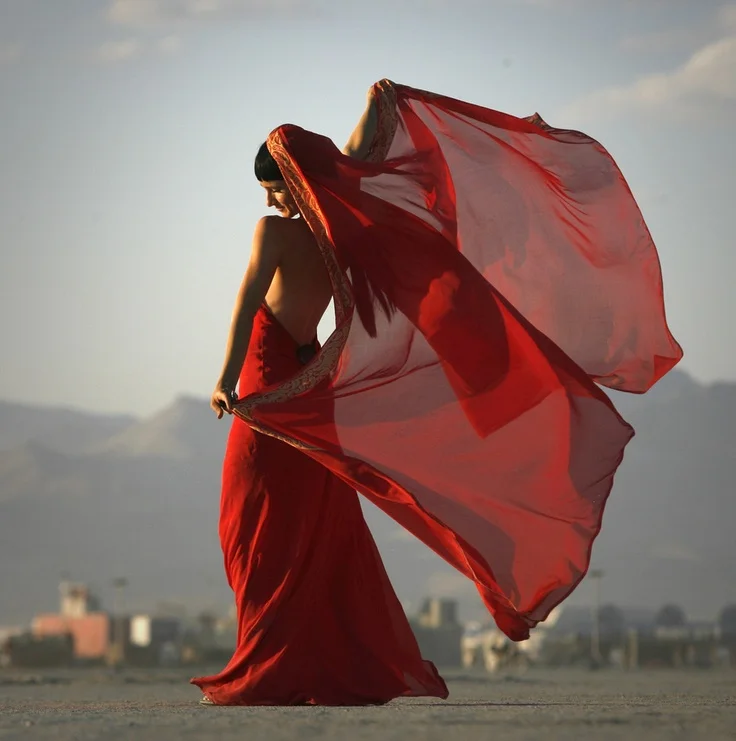 Red Dress, Desert
