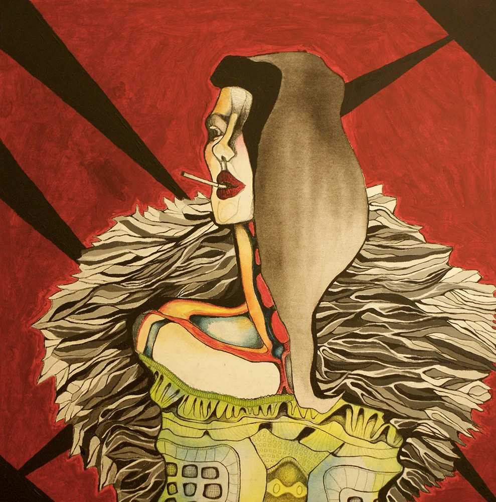 She's fucked (Holloway Road) acrylic on canvas board 60cm x 60cm (2014)