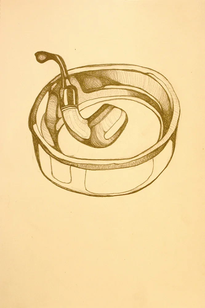 Papa's Pipe (2013) graphite on A4 cartridge paper