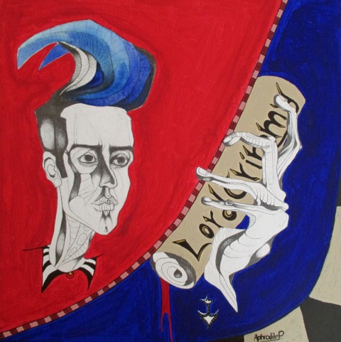 'Lord Grimmy' - Portrait commissioned for Nick Grimshaw, graphite and acrylic on canvas board, 60cm x 60cm (2014)