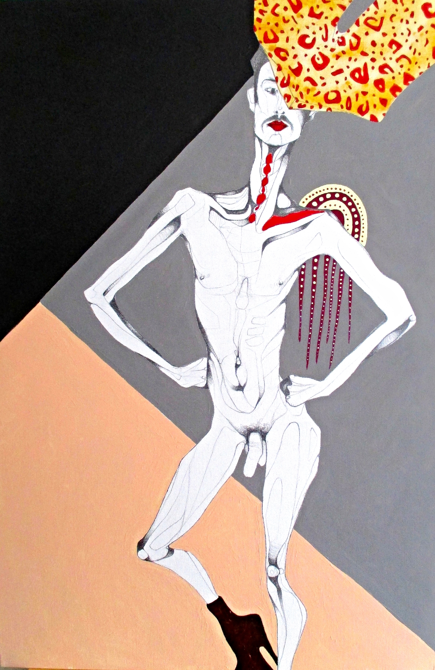 God Save our Glorious Queen! Acrylic and graphite on canvas board 30inx20in (2015)