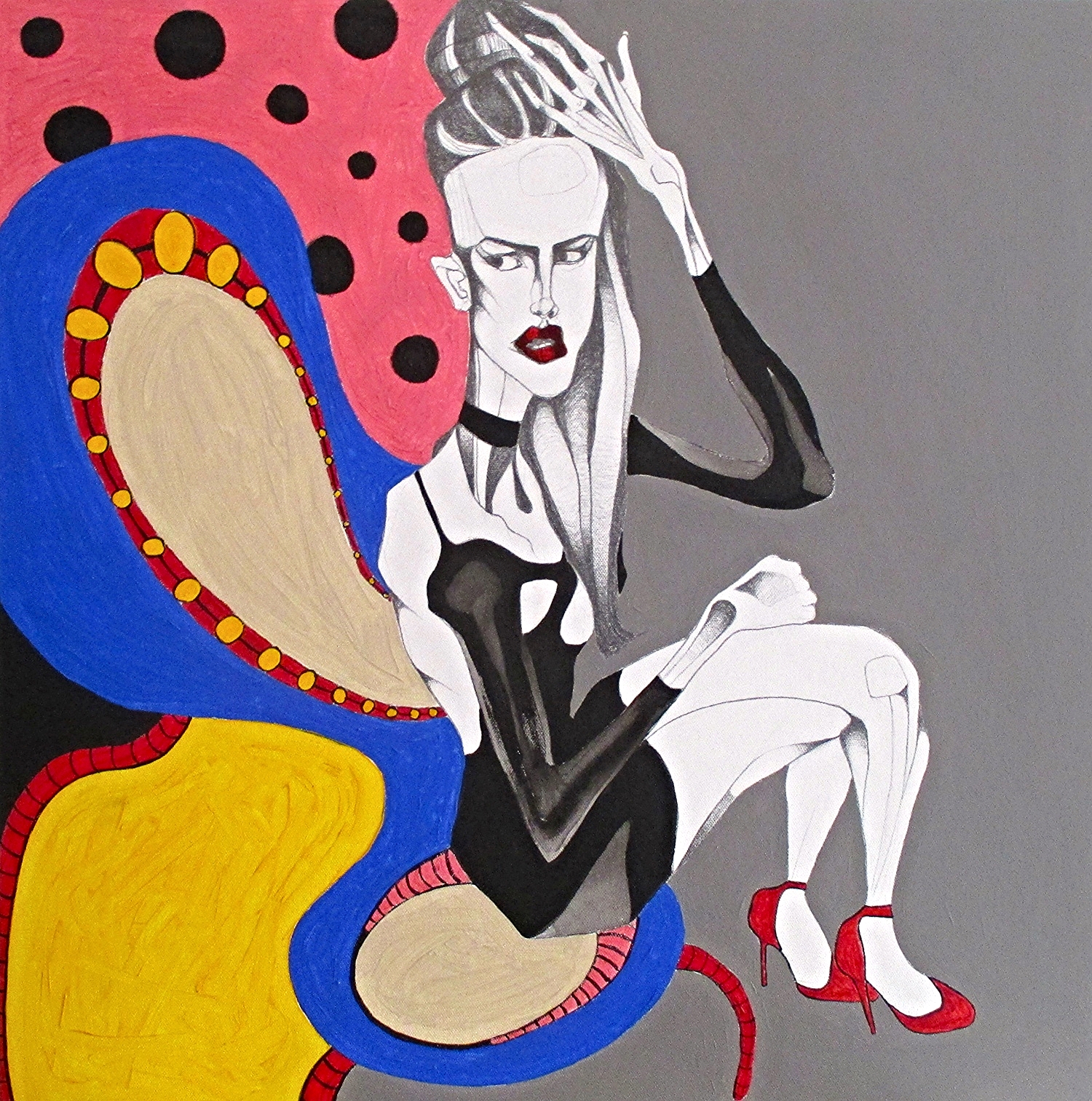 Acid Legs. Acrylic and graphite on canvas board 60cmx60cm (2014)