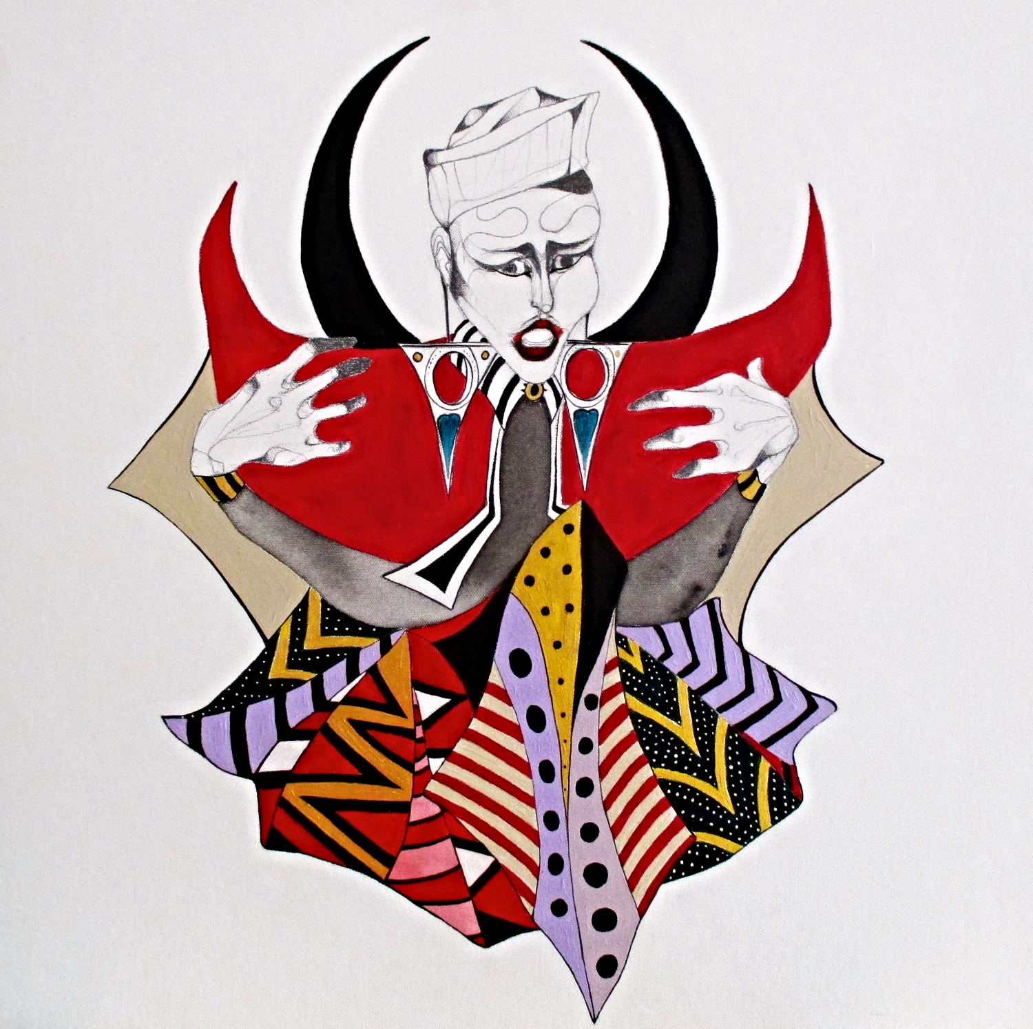 Lady Horns. Acrylic and graphite on canvas board 60cmx60cm (2015)