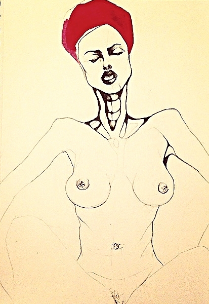 Meditation or Ecstasy (2015) Graphite and Gouache on A4 Cartridge paper
