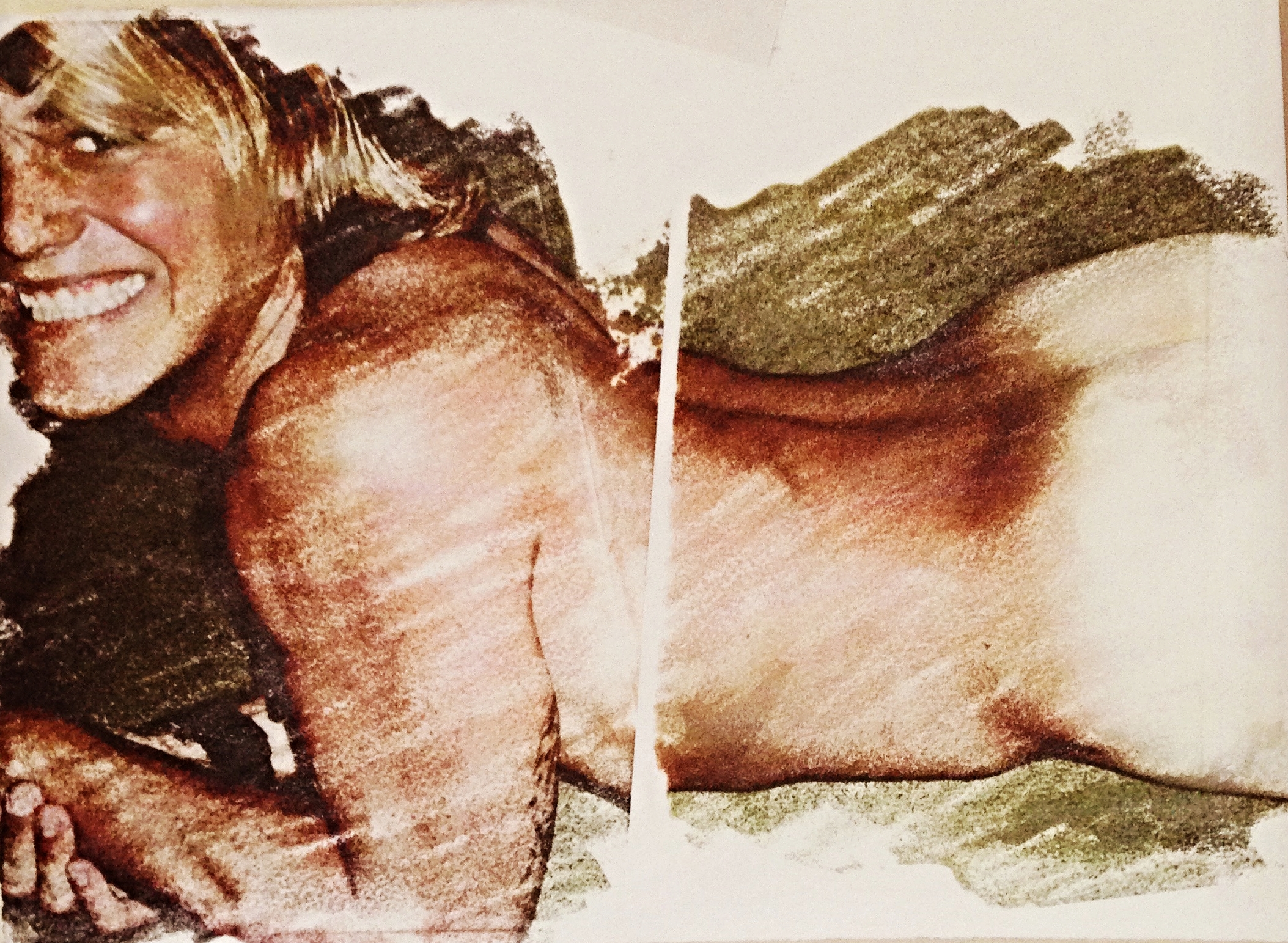 Boy needs spanking! (2015) Phototransfer print on Somerset 250GSM cream paper