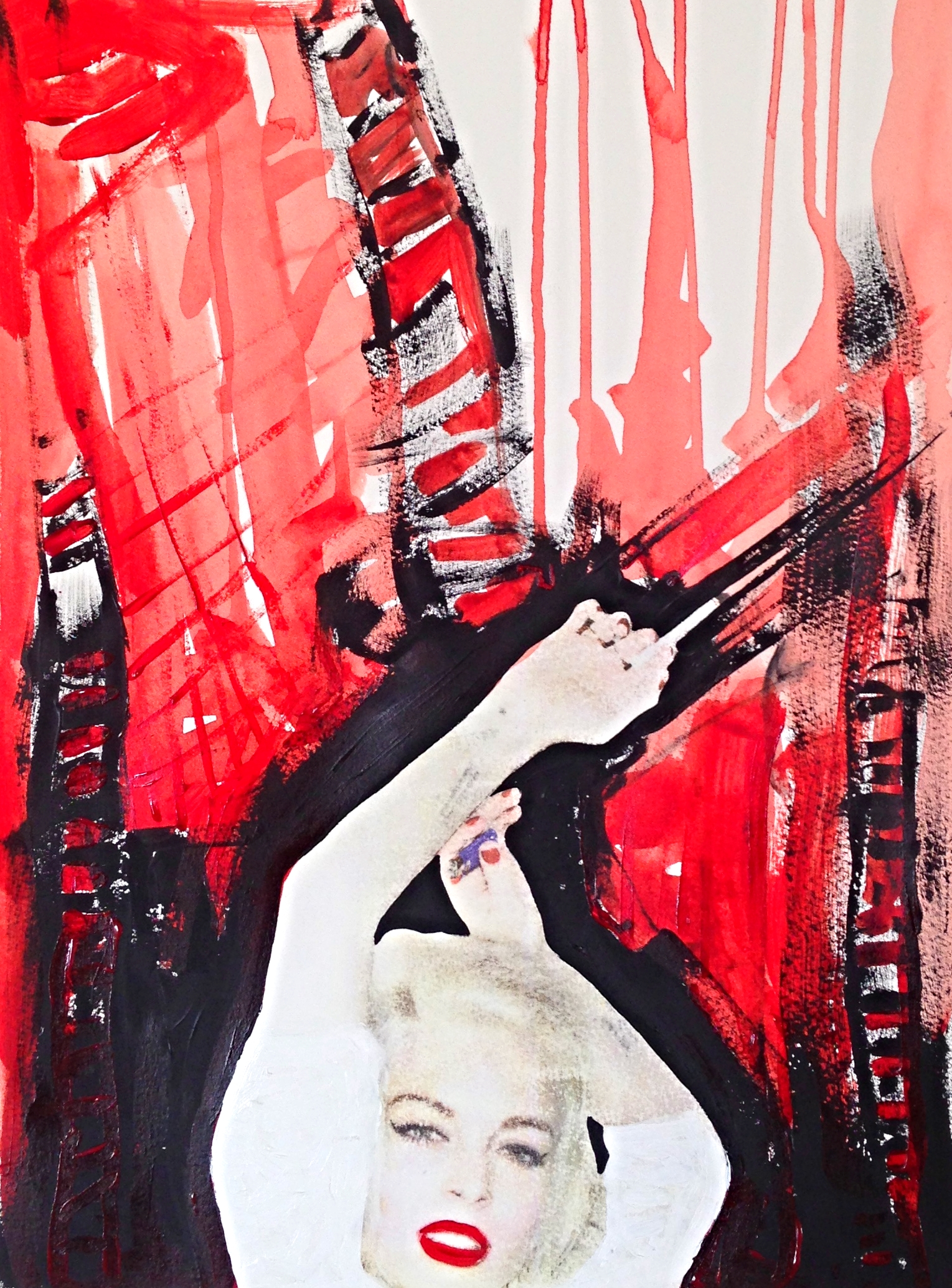 Madness in your method! (2015) phototransfer print on Somerset 250GSM Cream paper; acrylic &gouache