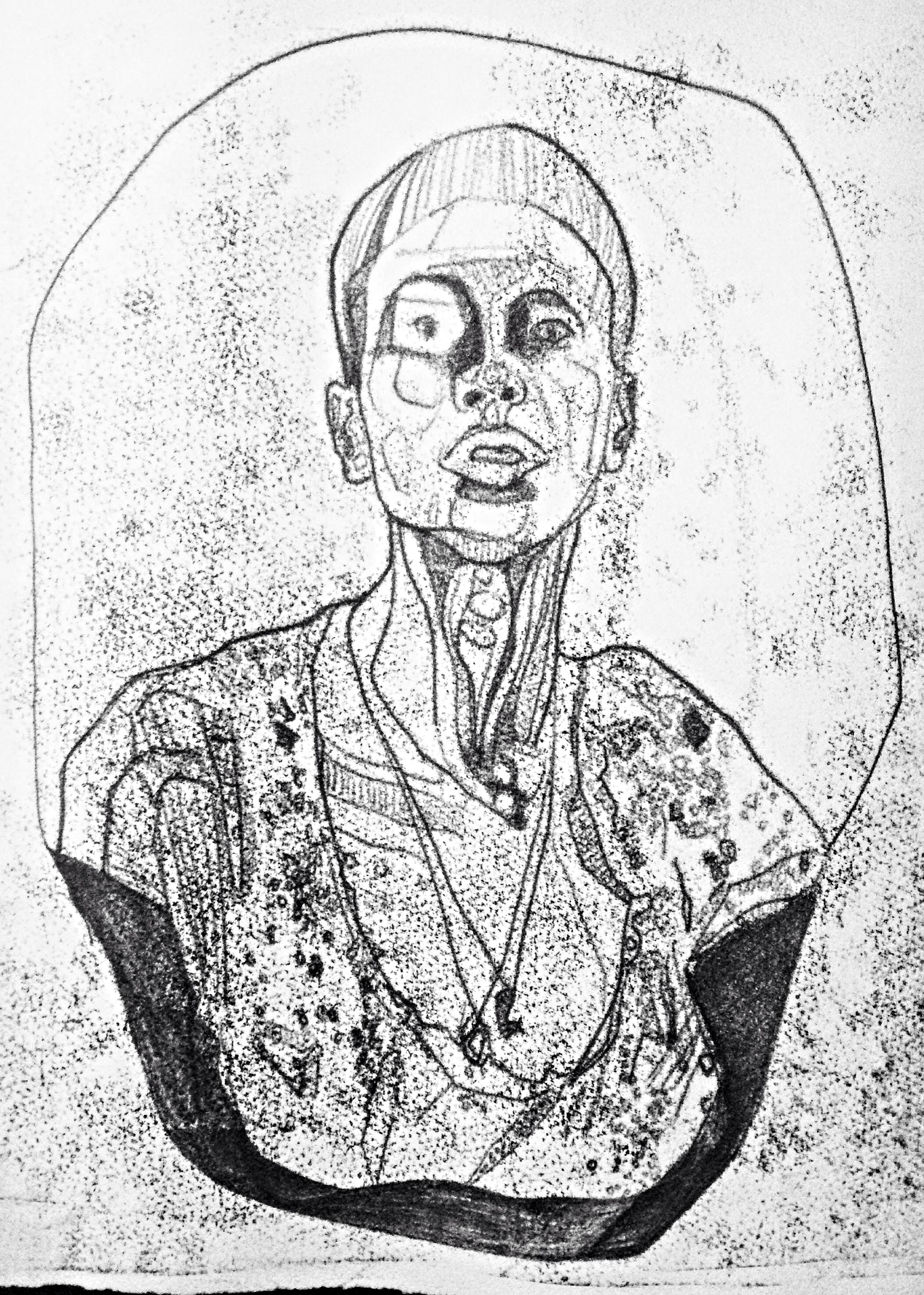 Enveloped in Love (2016) Monoprint on 250GSM Somerset white paper; relief ink