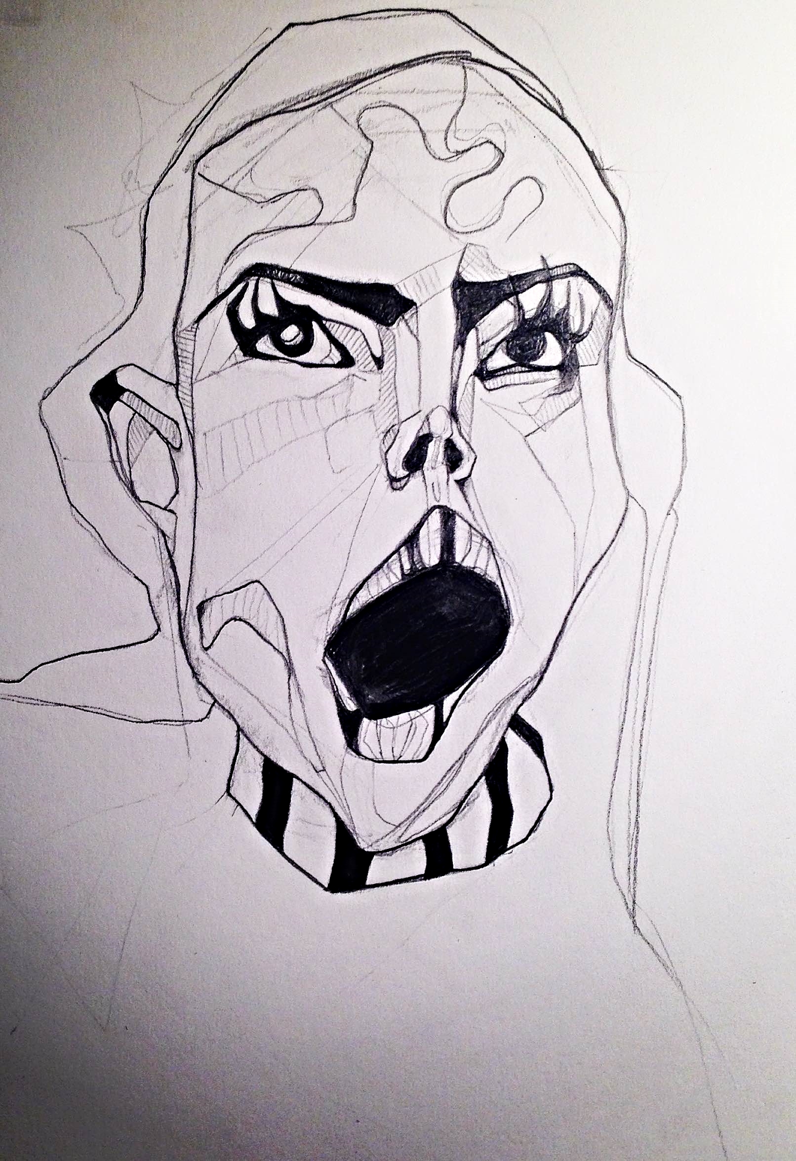Right Gob on Her! (2016) Graphite on A4 Cartridge Paper