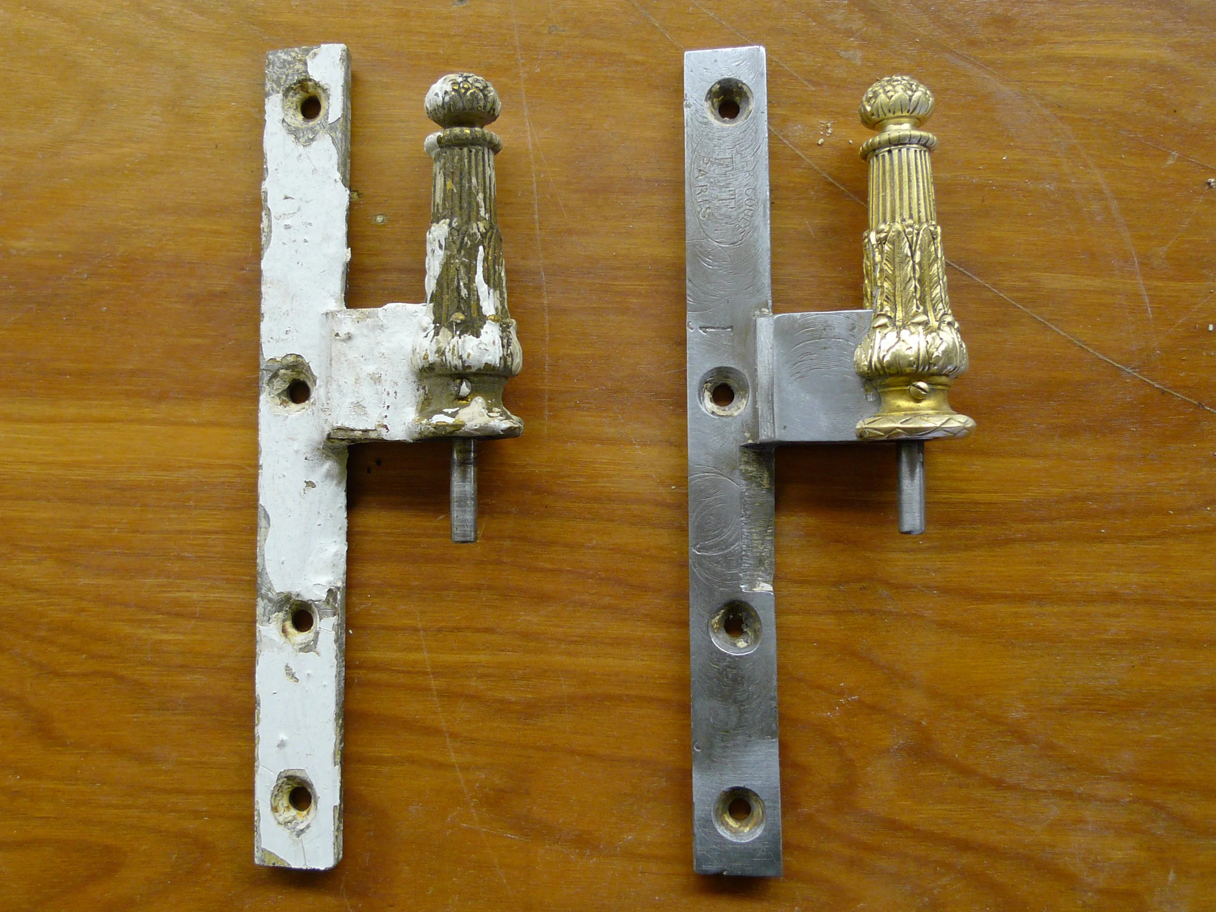 before & after historic hinge restoration - new york, ny