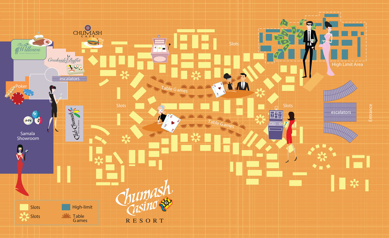 map of casino