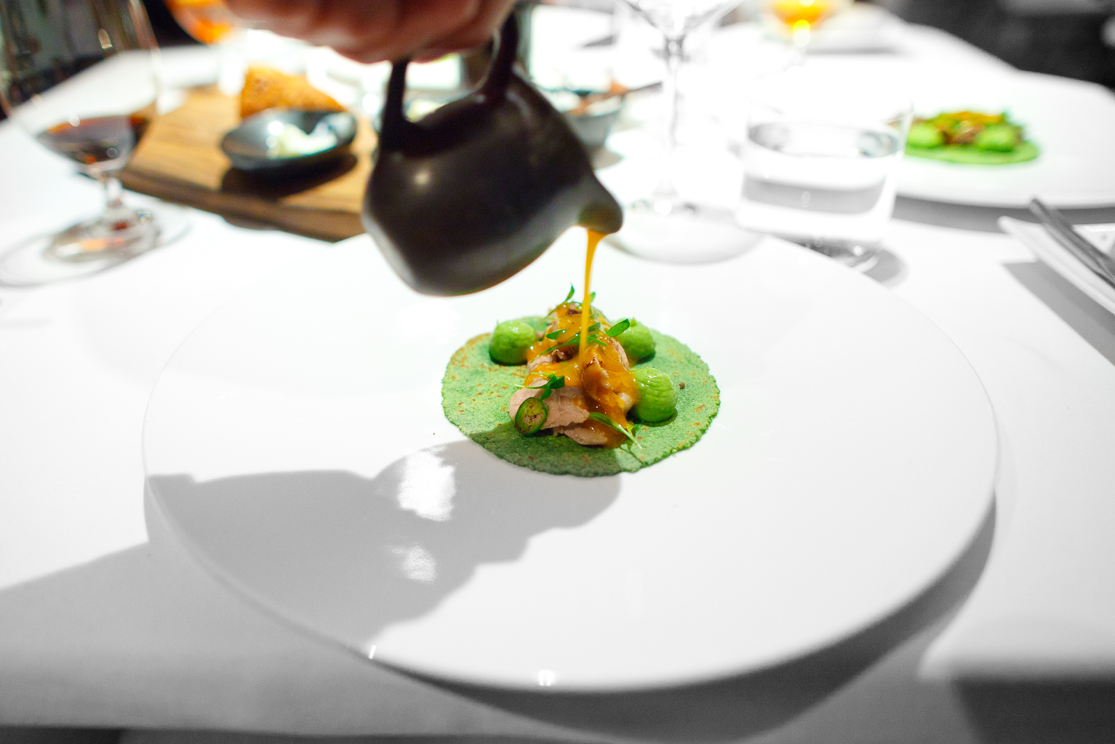 Pujol, Mexico City - Barbacoa slowly cooked for 24 hours, avocado cream, poblano pepper tortilla, serrano chile