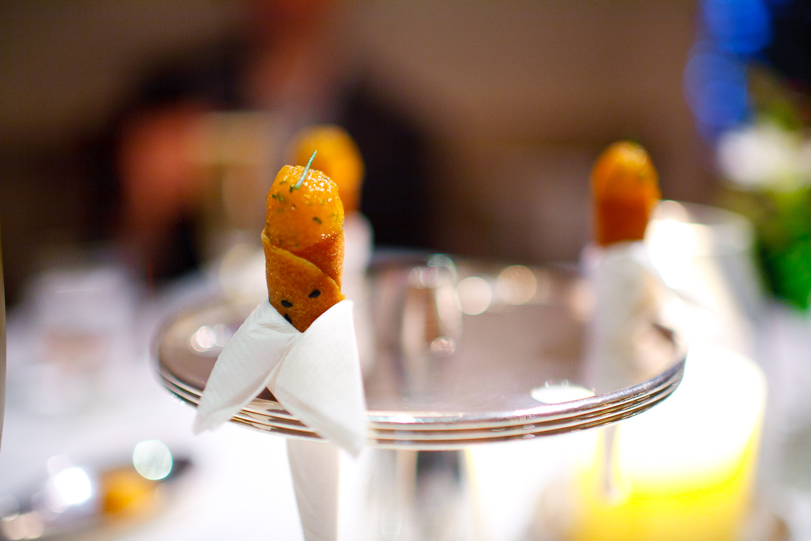 Amuse bouche - Salmon cornets