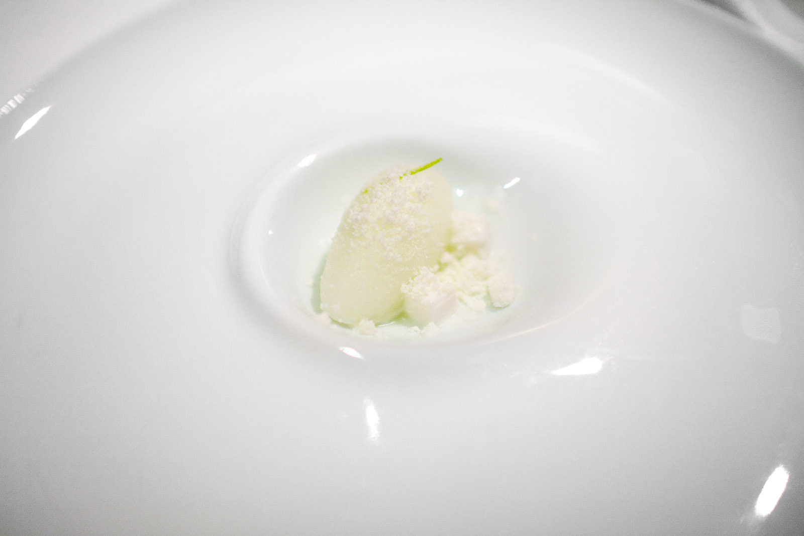 12th Course- Persian lime sorbet and coconut granité