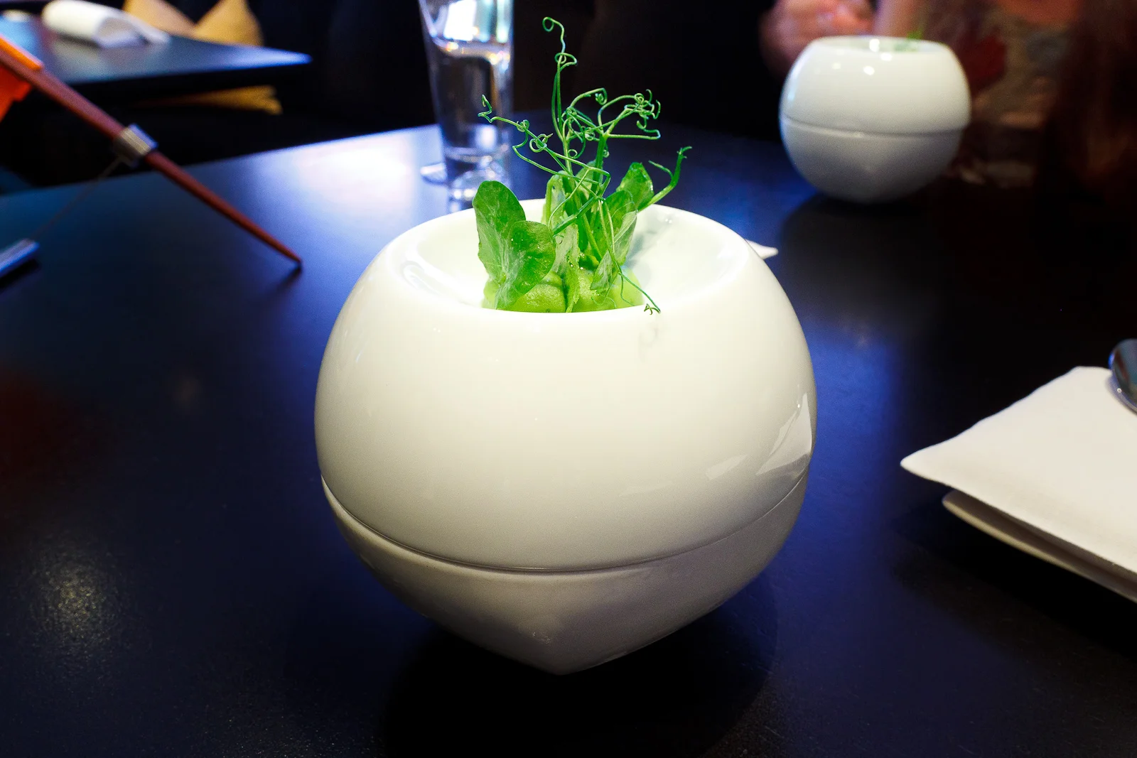 Part I - English pea, olive oil, chamomile, green apple