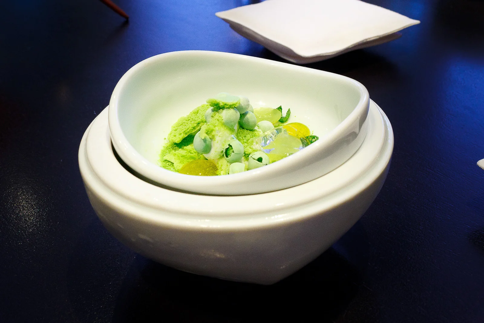 Part II - English pea, olive oil, chamomile, green apple