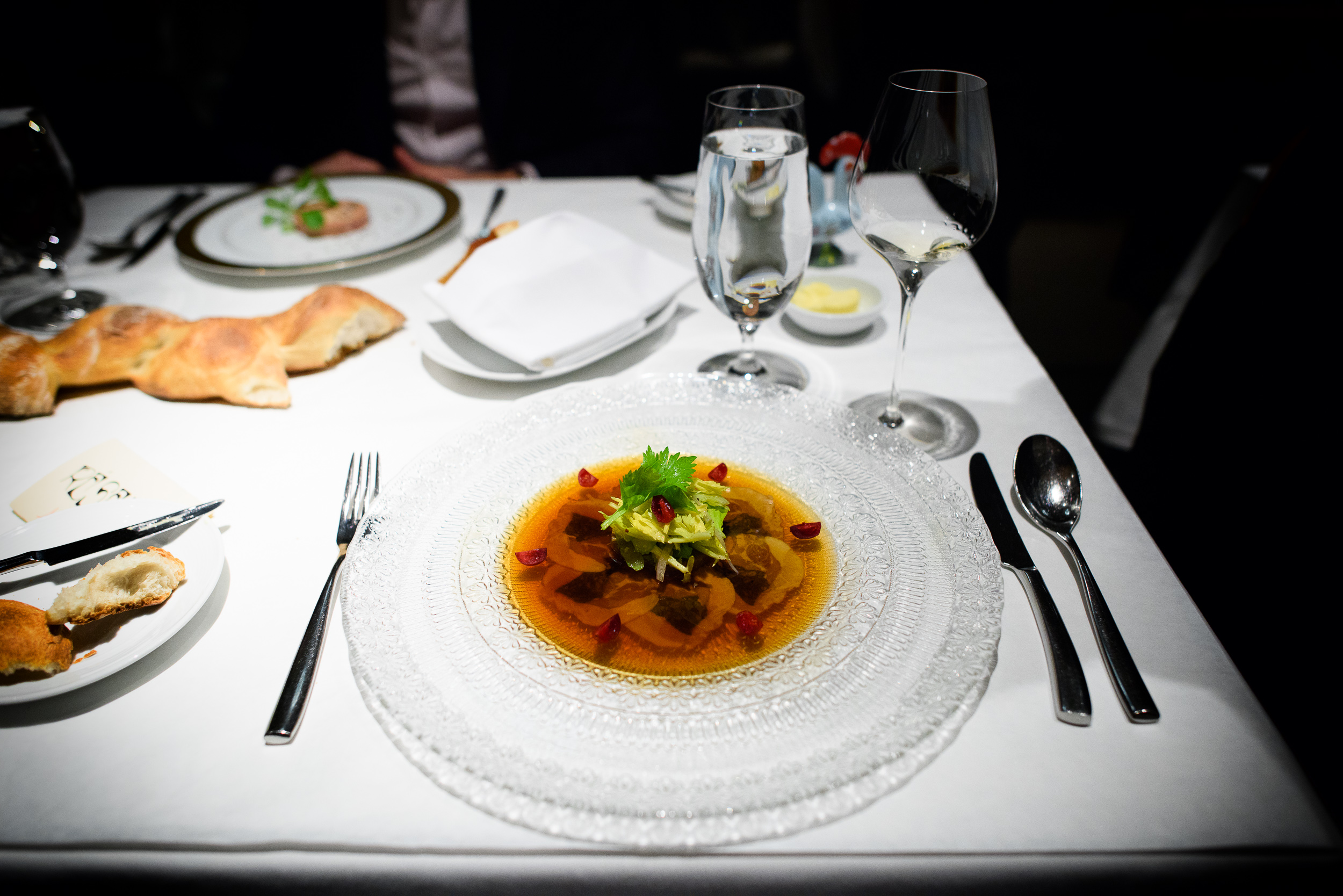 2nd Course: Hors-d'Oeuvre, soupe de poireaux et pomme de terre d