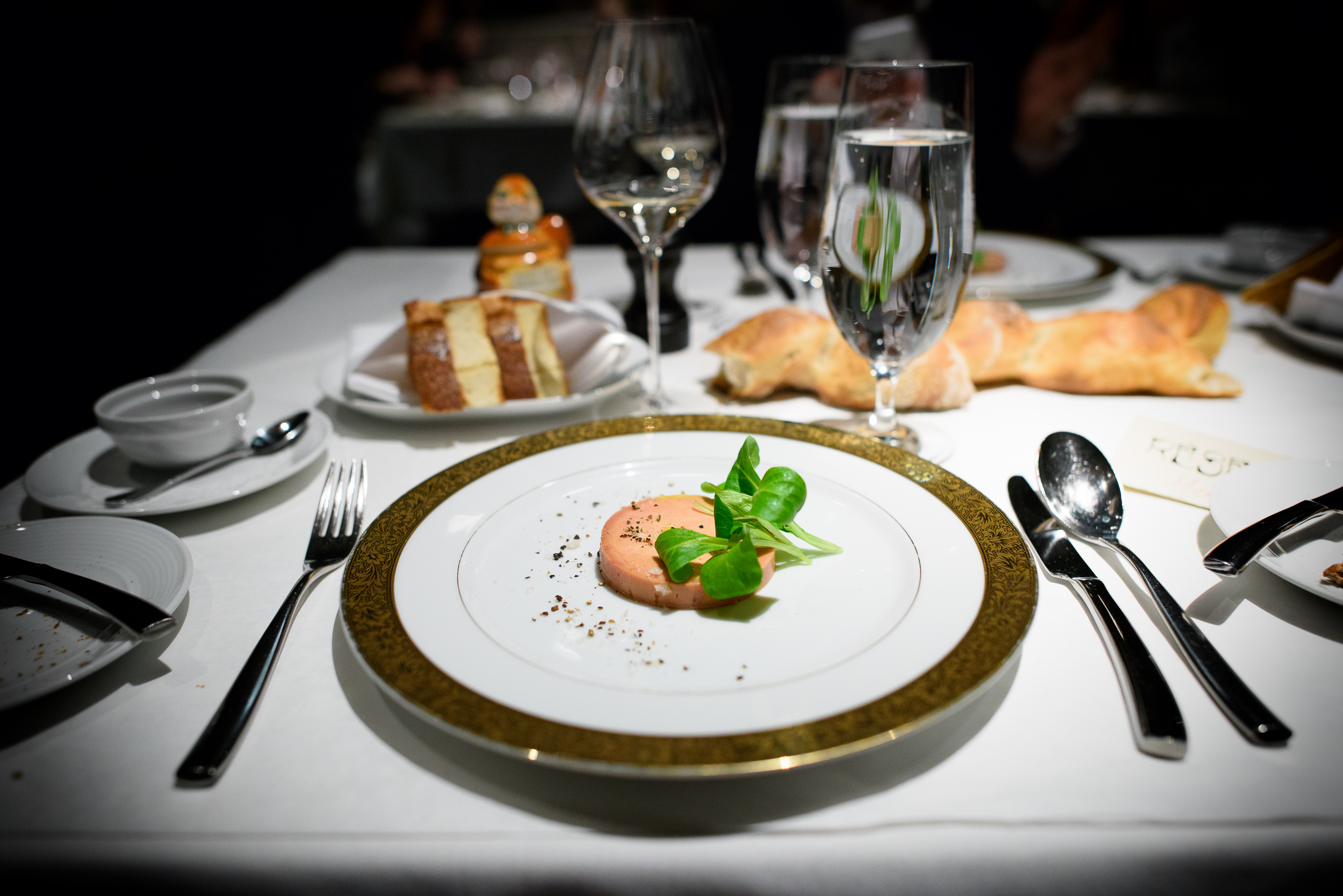 3rd Course: Foie gras au Torchon, foie gras with brioche toast p