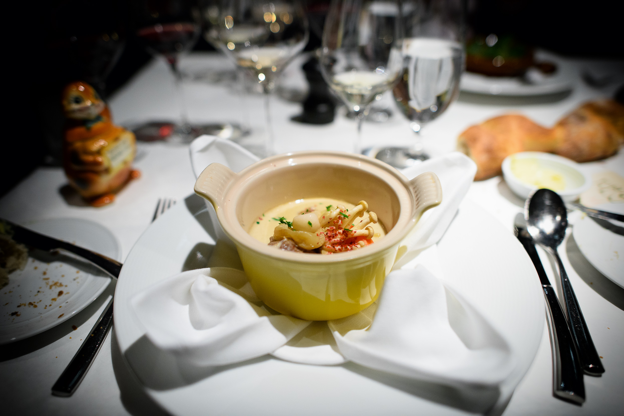 9th Course: Blanquette de veau à l'Ancienne (veal cheeks and sw