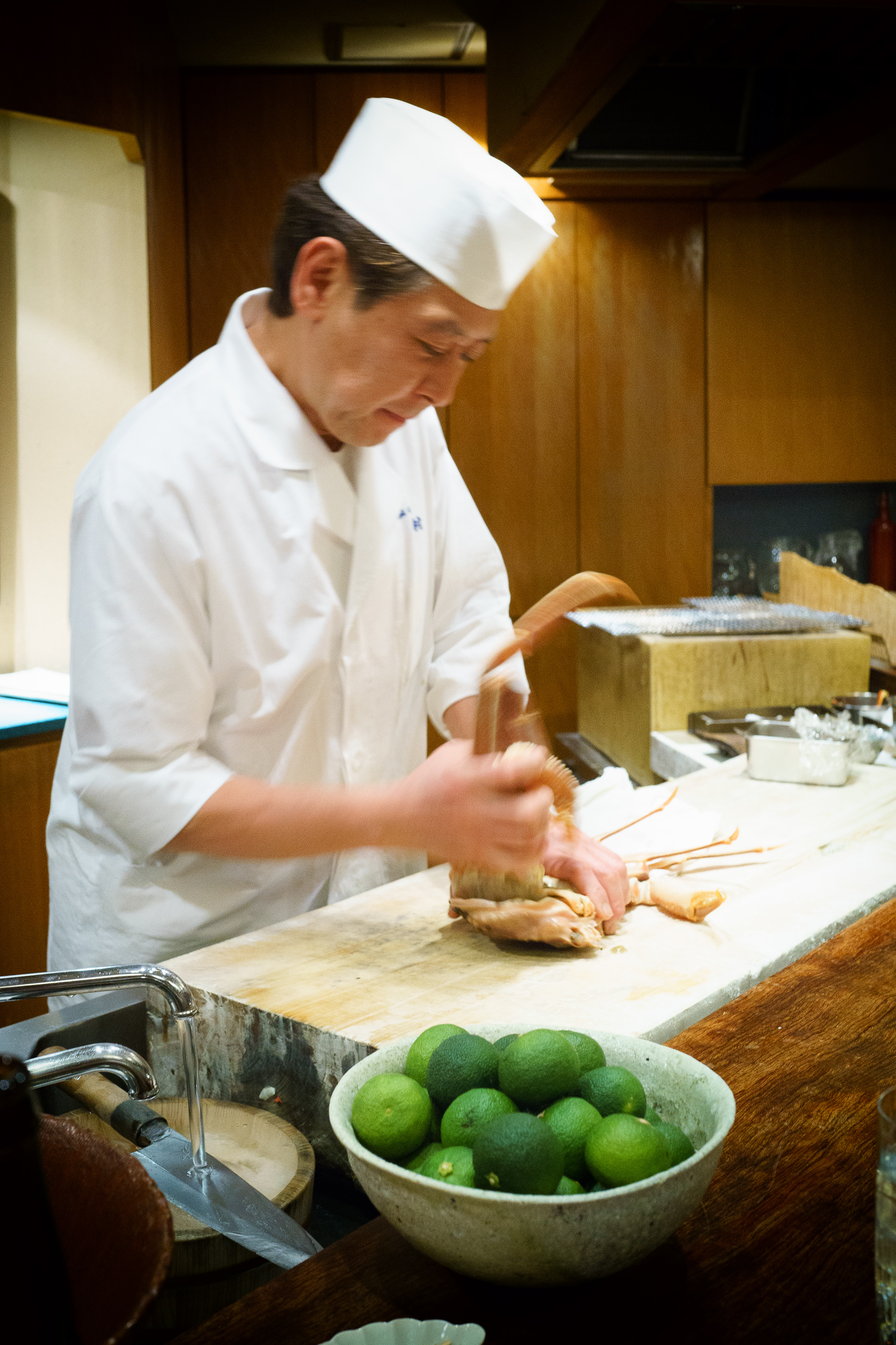 Preparing snow crab