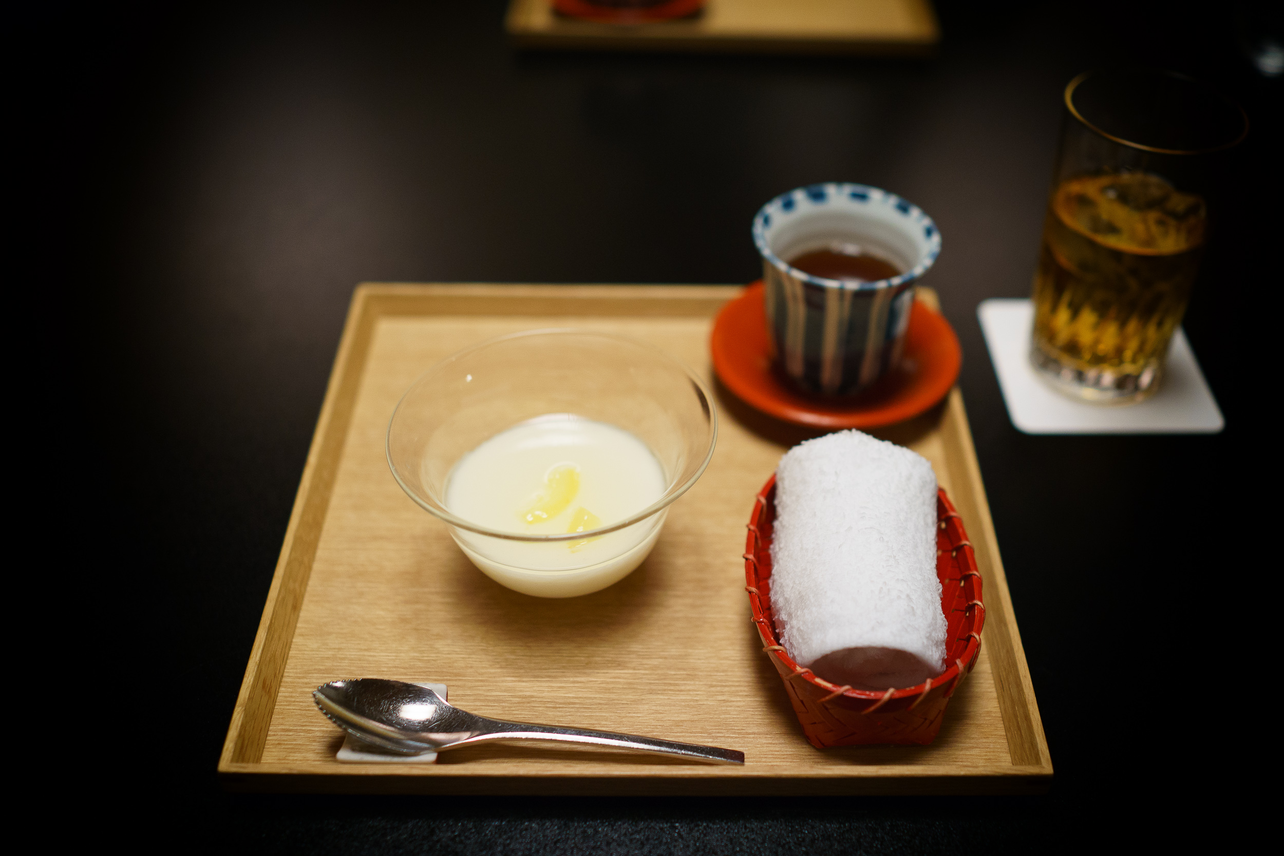 9th Course: Almond jelly with yuzu