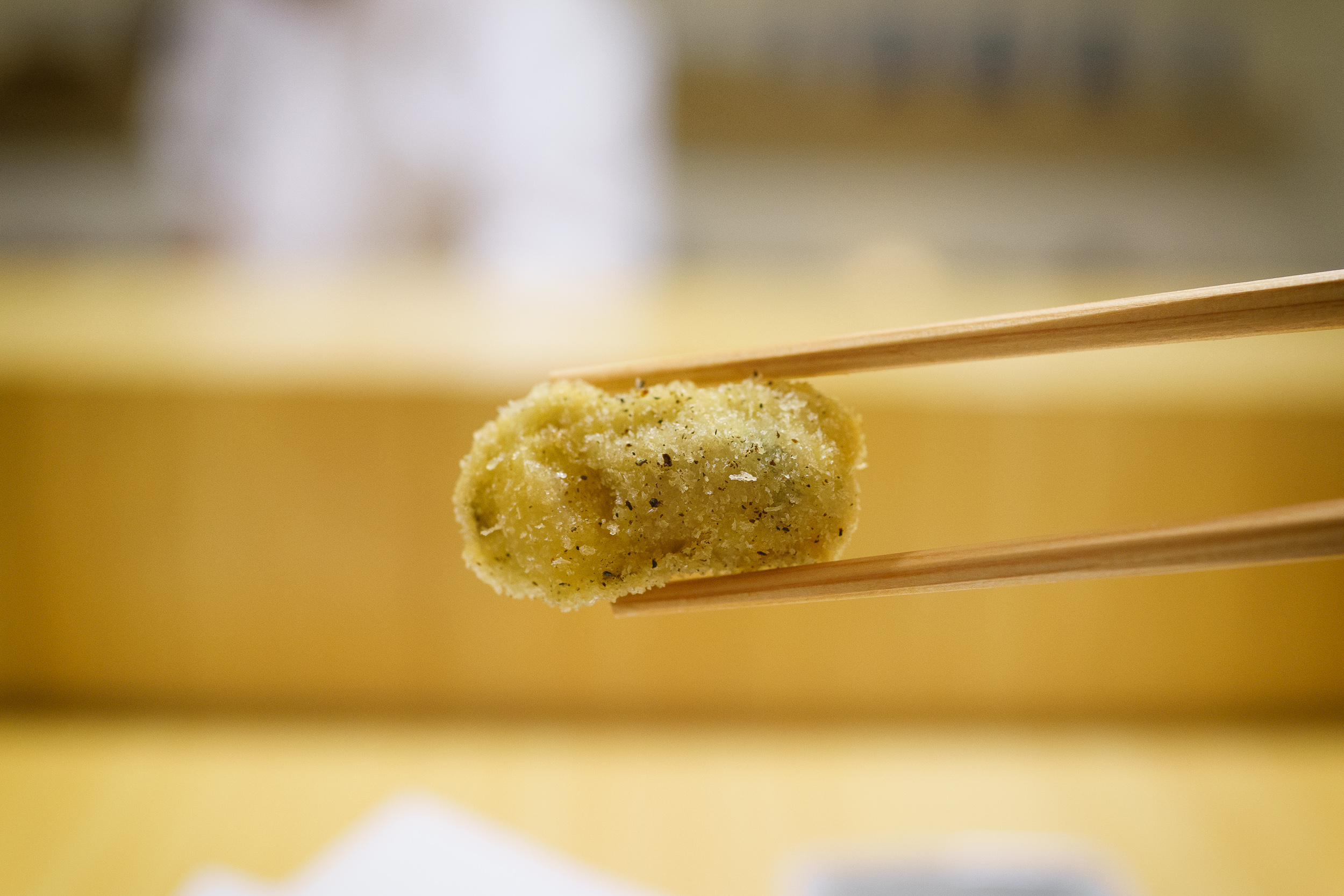 2nd Course: Fried oyster, up close