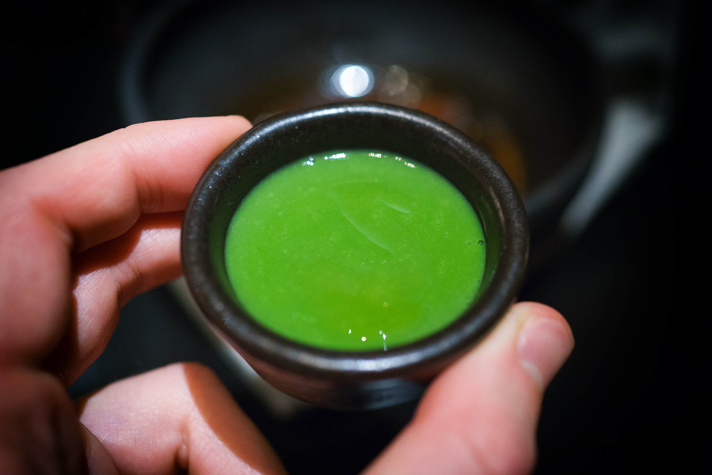 16th Course: Geranium sauce for sweet potato simmered in raw sug