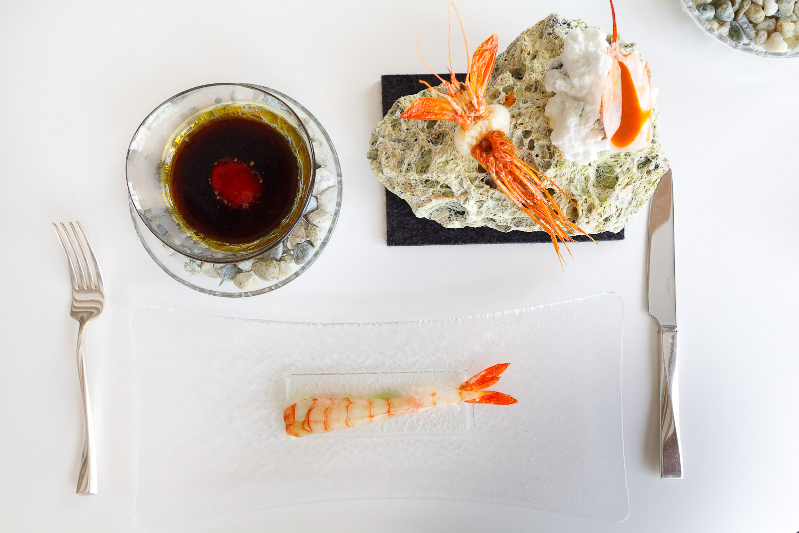 Quique Dacosta Spain 12th Course Tasting of local prawns from Denia